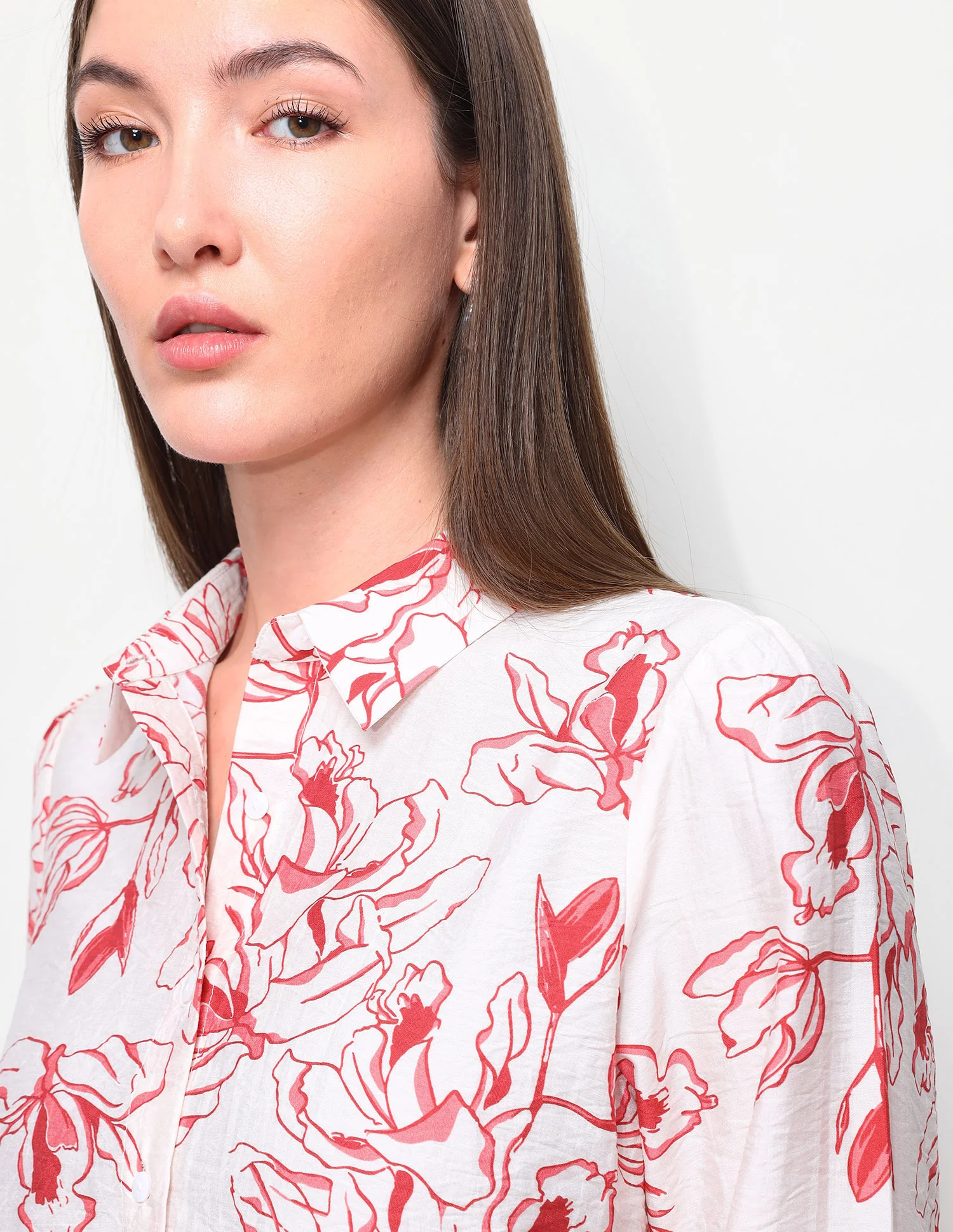 Floral Printed Pattern Relaxed Fit Shirt - Image 7