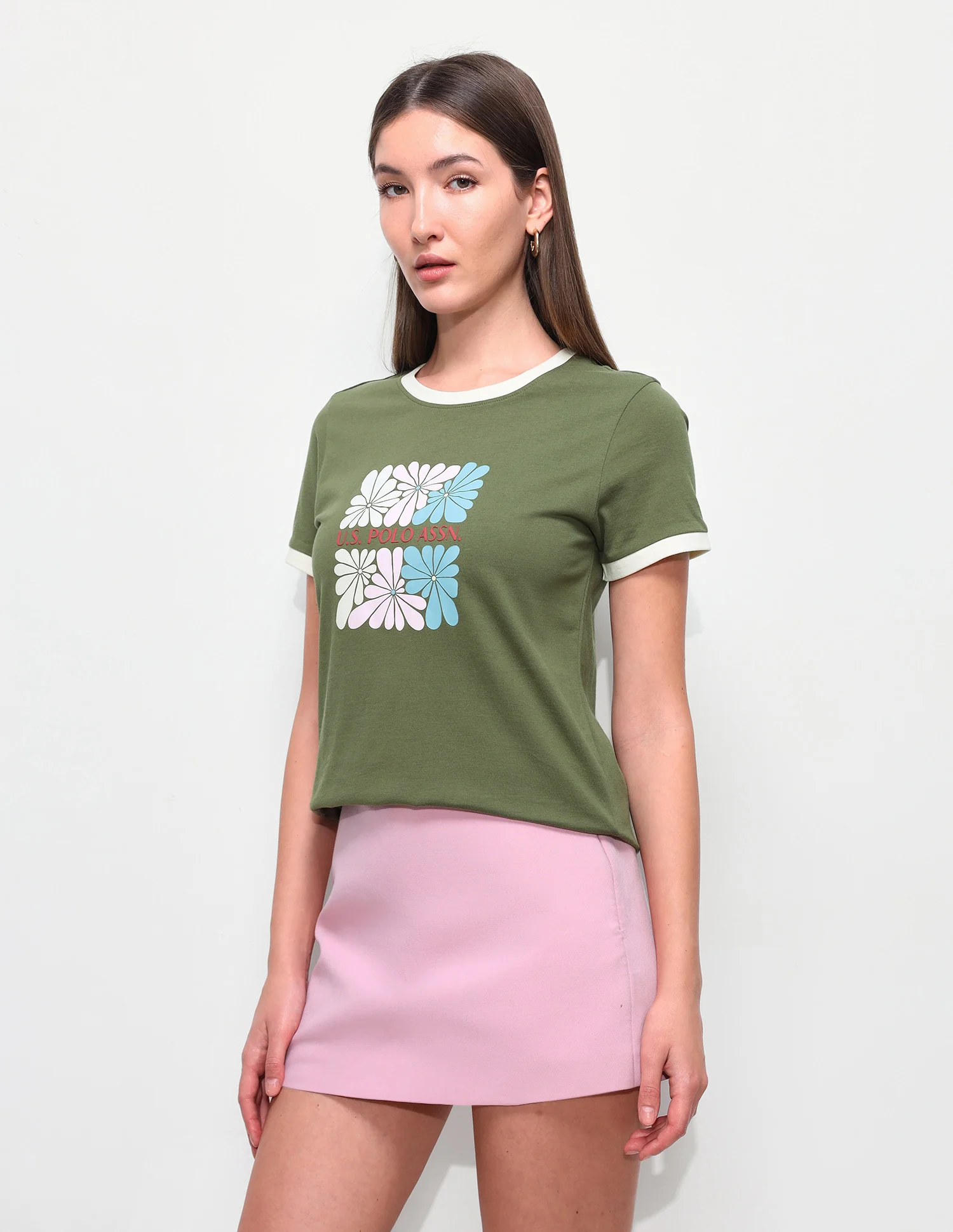 Floral Printed Regular Fit Ringer T-Shirt - Image 4