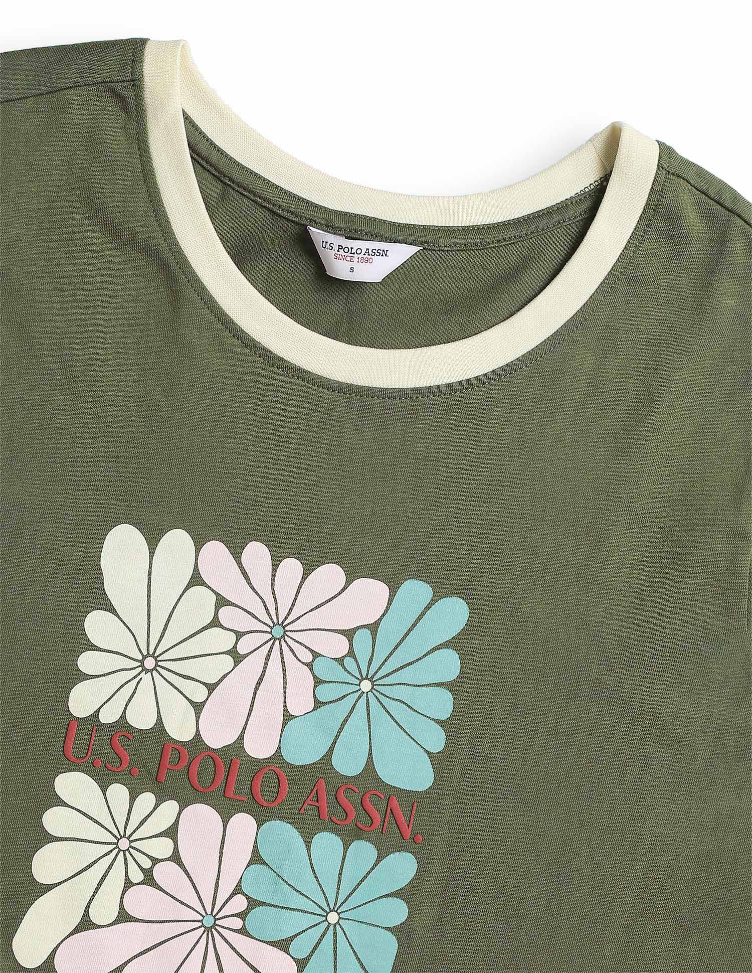 Floral Printed Regular Fit Ringer T-Shirt - Image 8