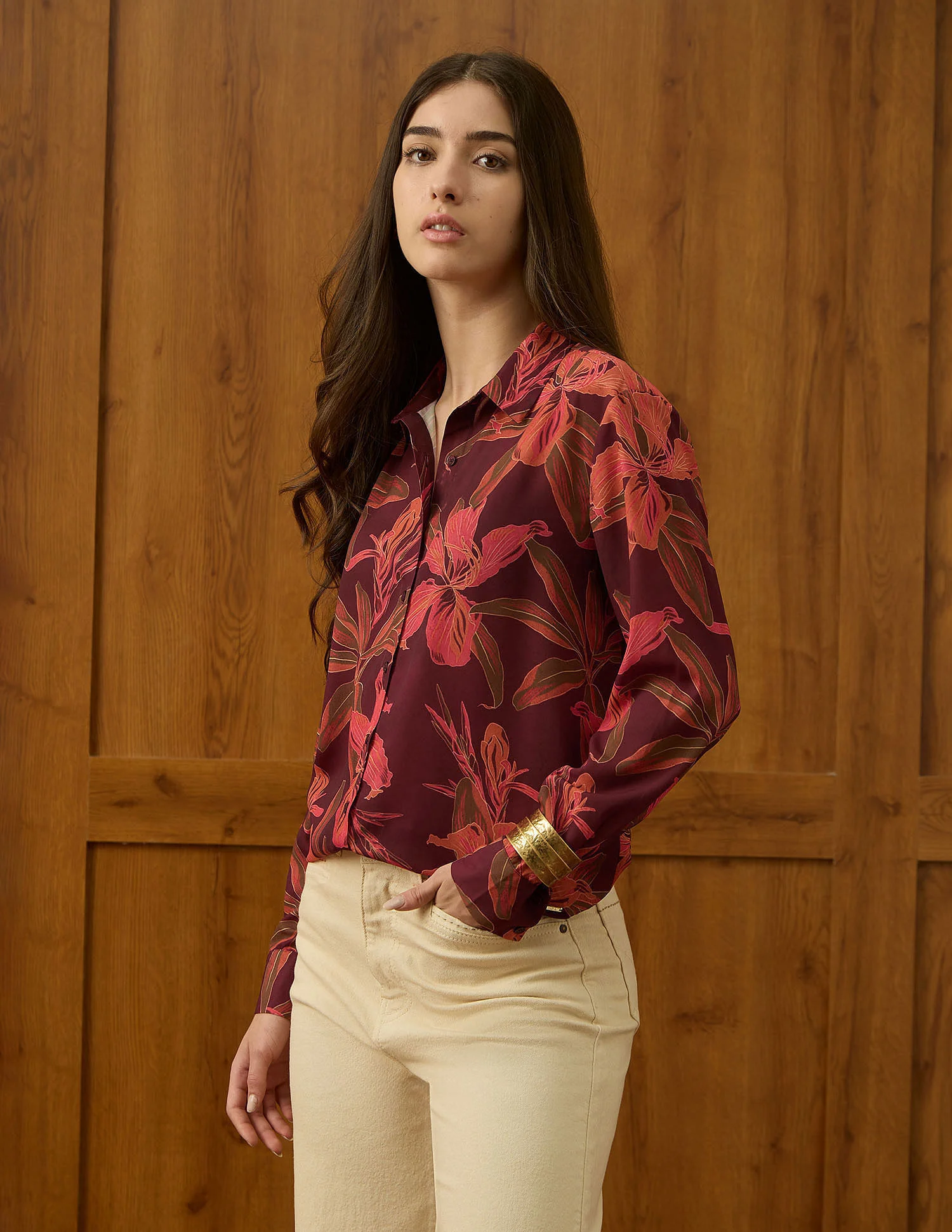 Floral Printed Relaxed Fit Shirt - Image 4