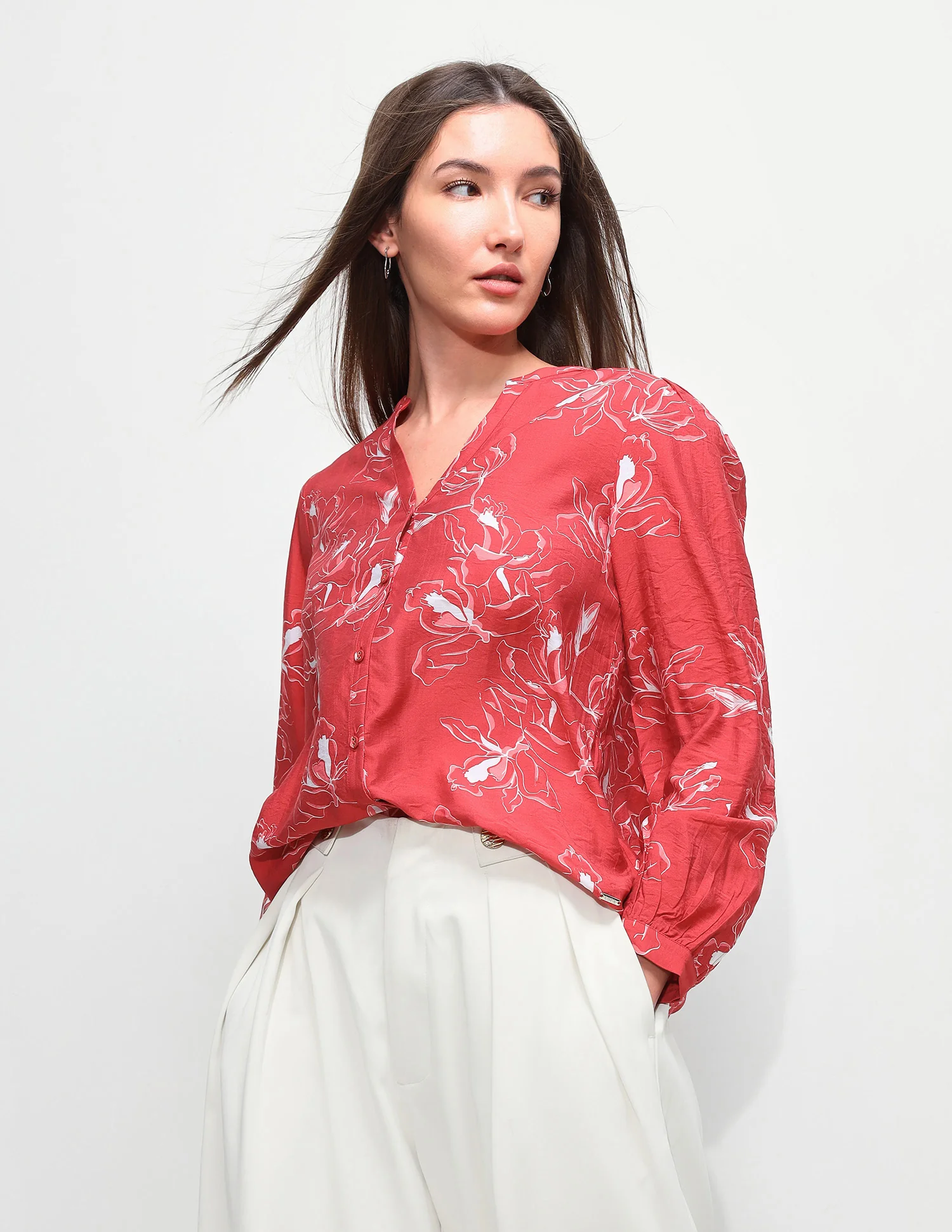 Floral Printed Relaxed Fit Top - Image 4