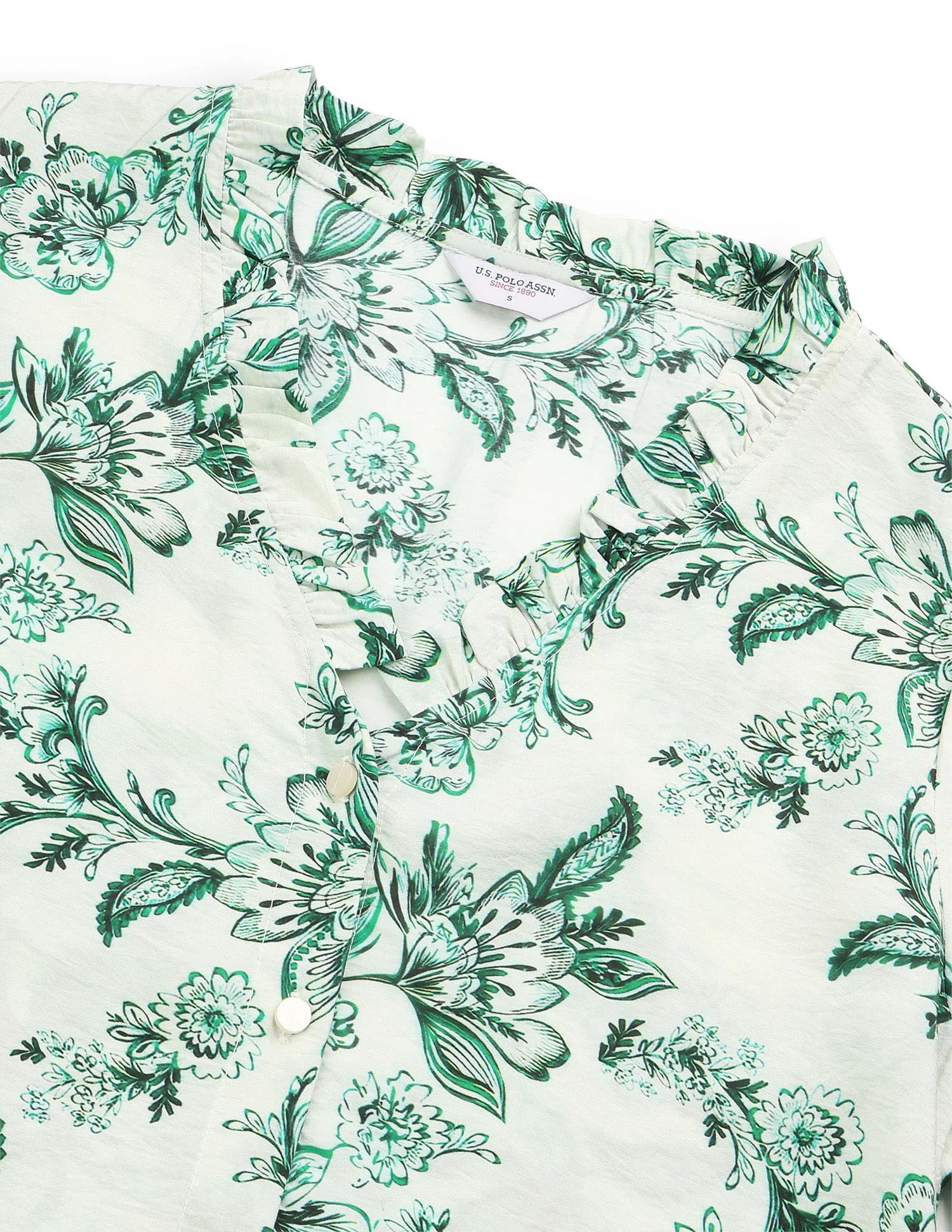 Floral Printed Ruffle Top - Image 8