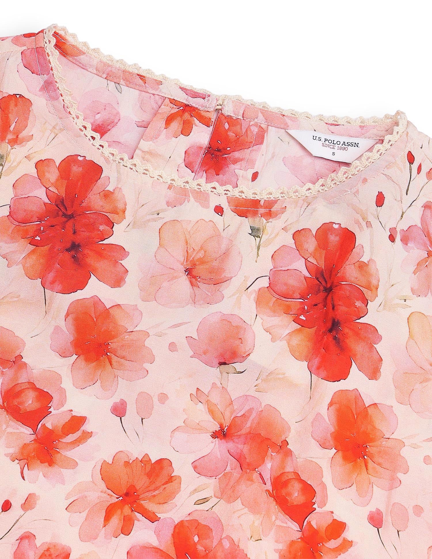 Floral Printed Smocking Sleeve Top - Image 8
