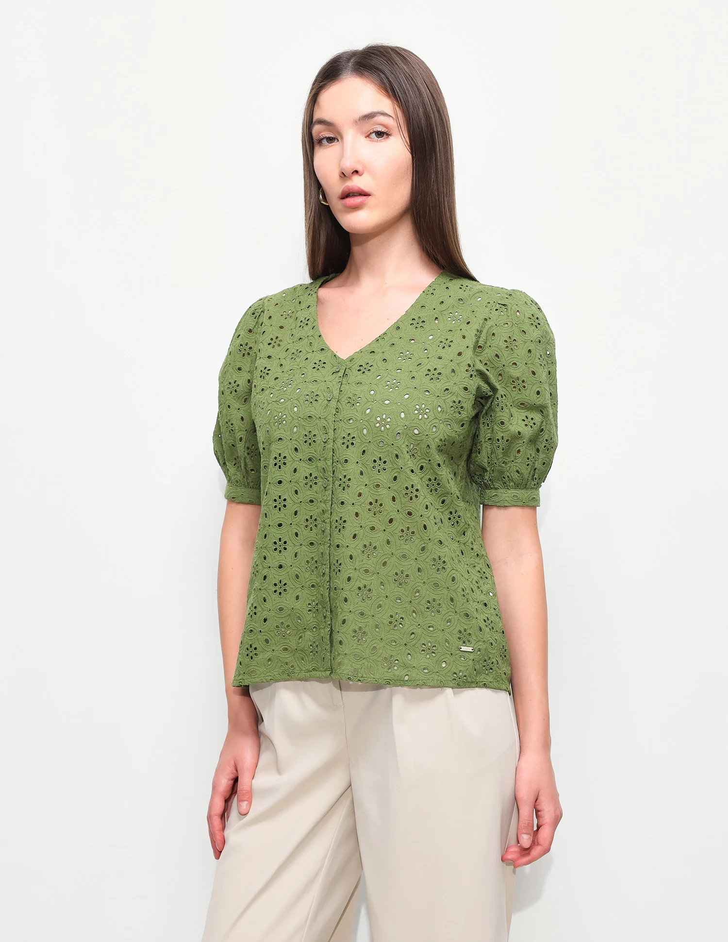 Floral Schiffili Regular Fit Top - Image 4
