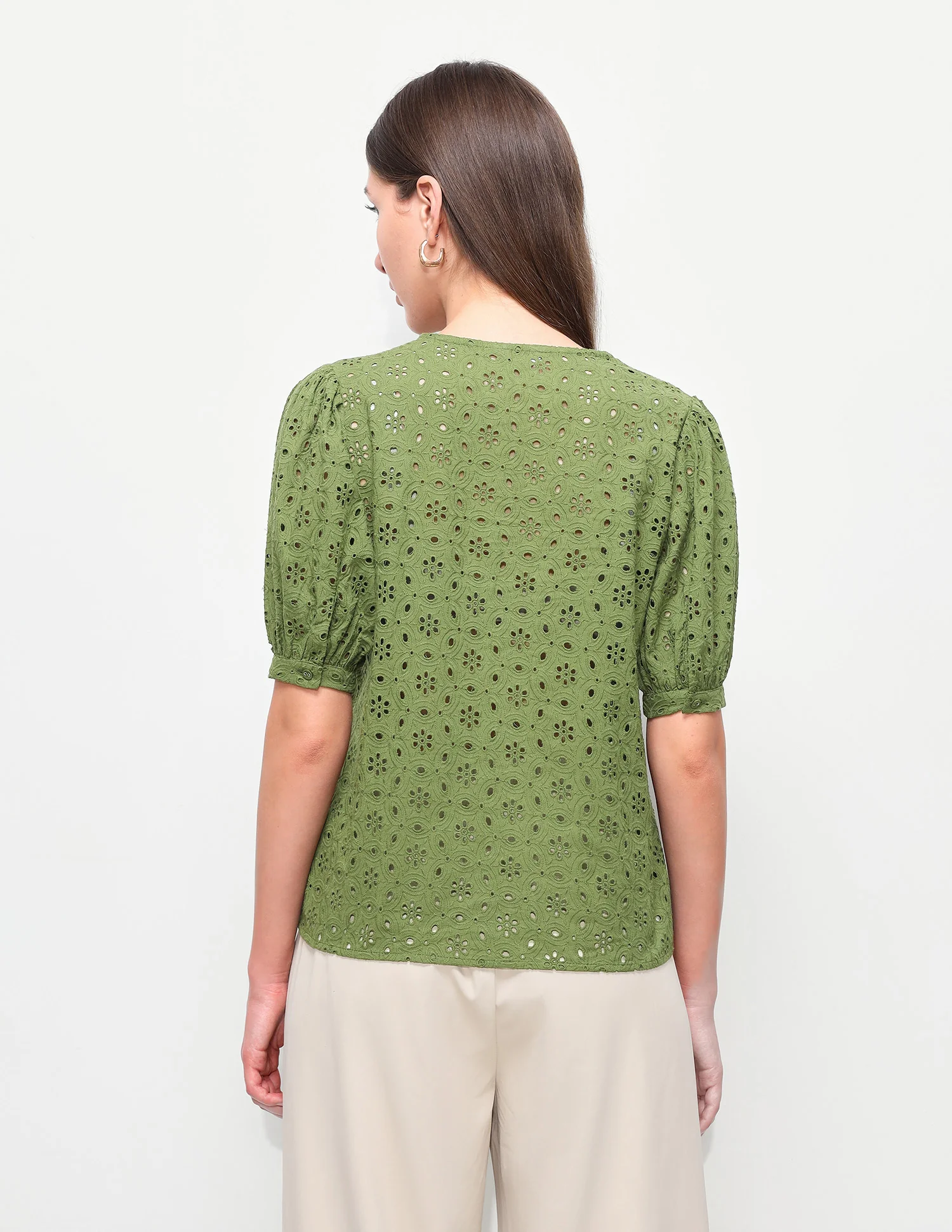 Floral Schiffili Regular Fit Top - Image 5