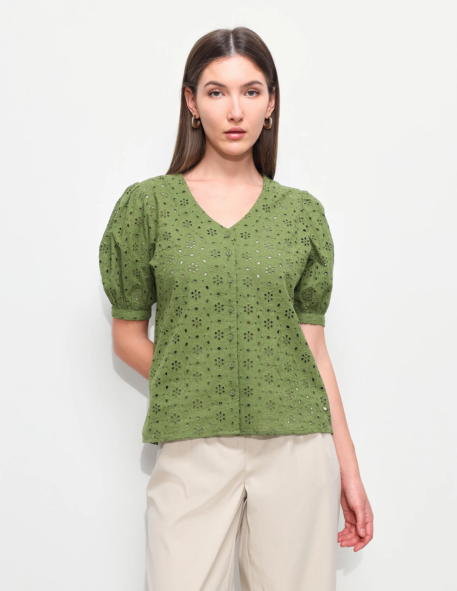 Floral Schiffili Regular Fit Top - Image 6