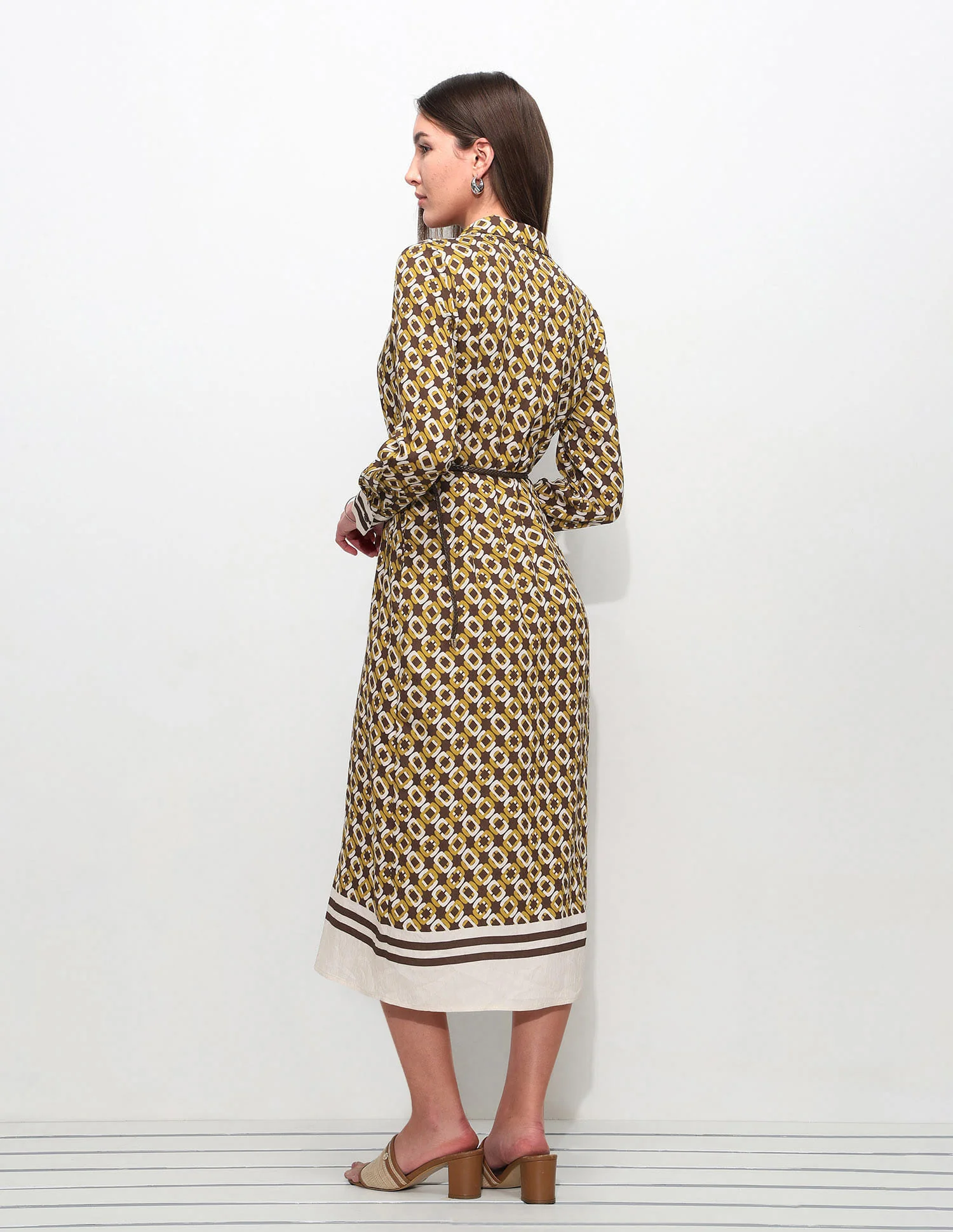 Geometric Printed Shirt Dress - Image 5