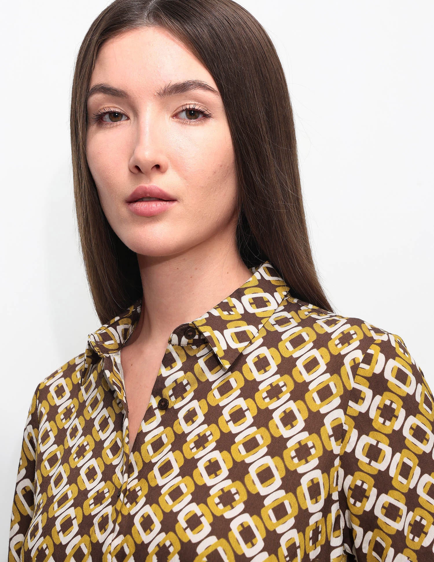 Geometric Printed Shirt Dress - Image 7