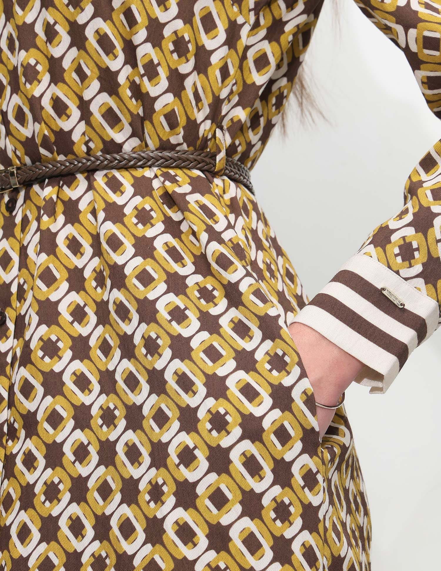 Geometric Printed Shirt Dress - Image 9
