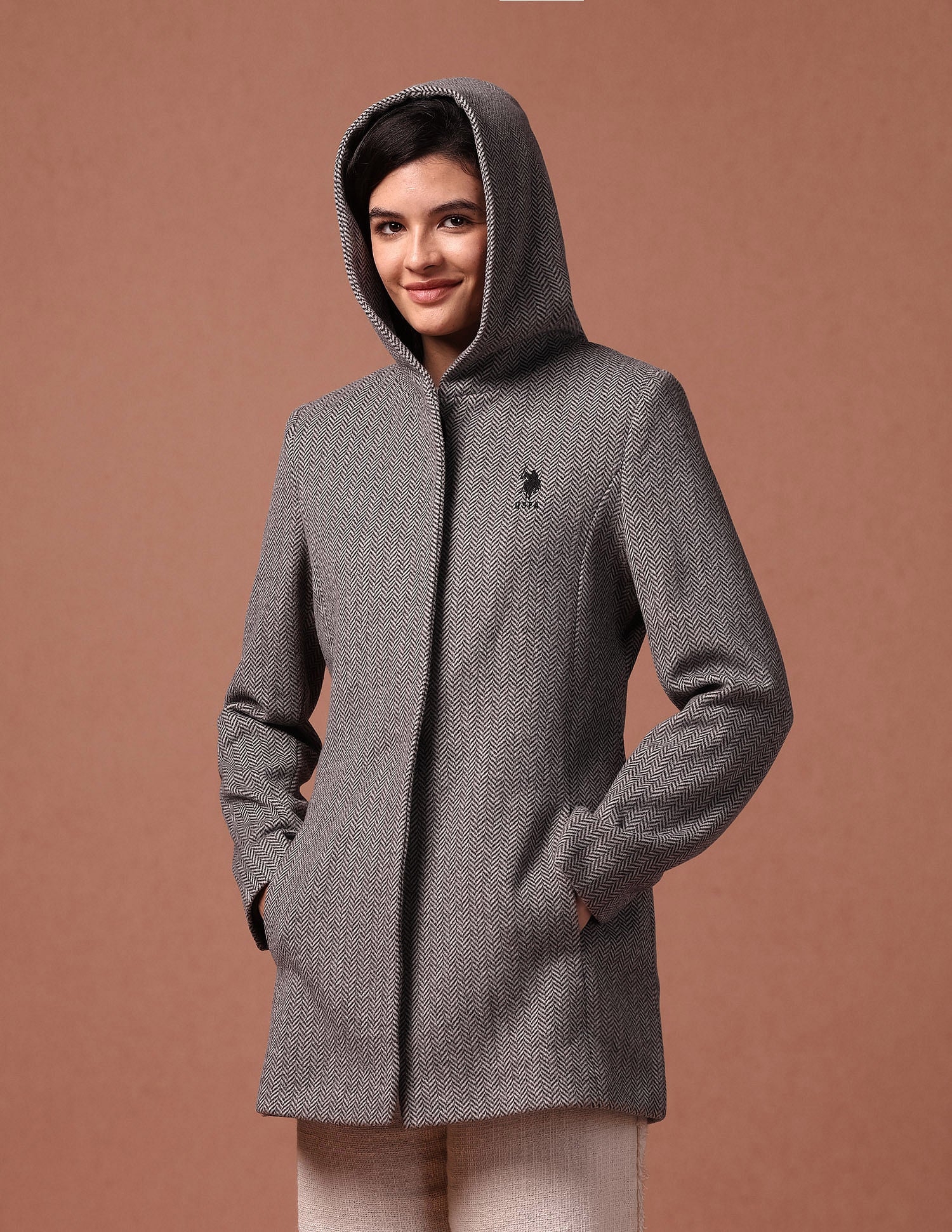 Herringbone Hooded Jacket - Image 4