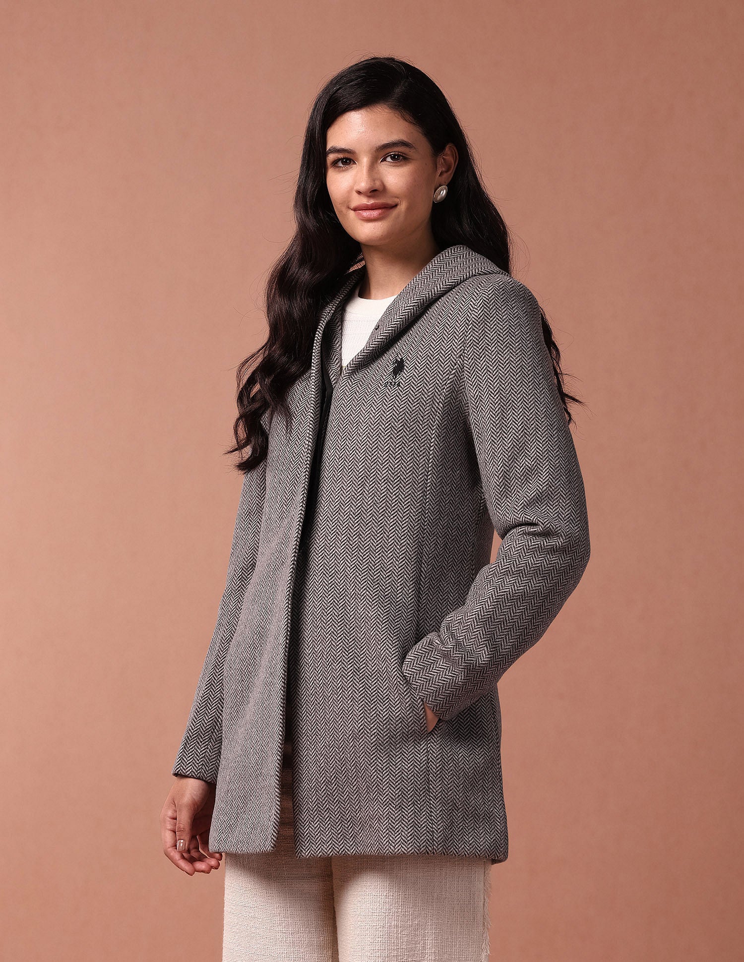 Herringbone Hooded Jacket - Image 8