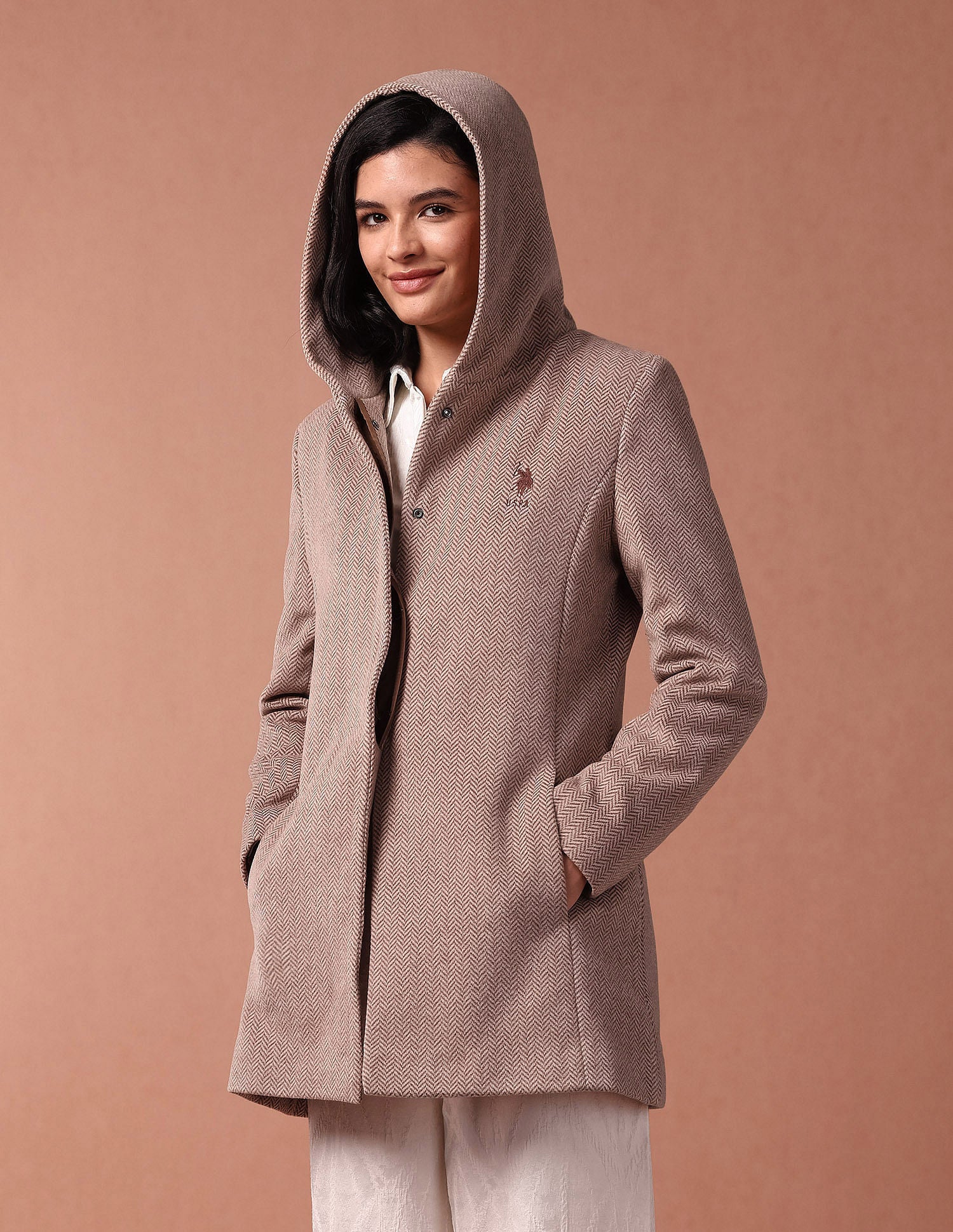 Herringbone Hooded Jacket - Image 4