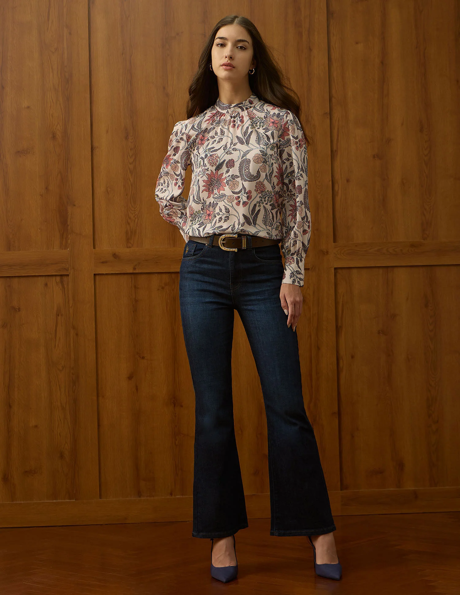 High Neck Floral Printed Top - Image 3
