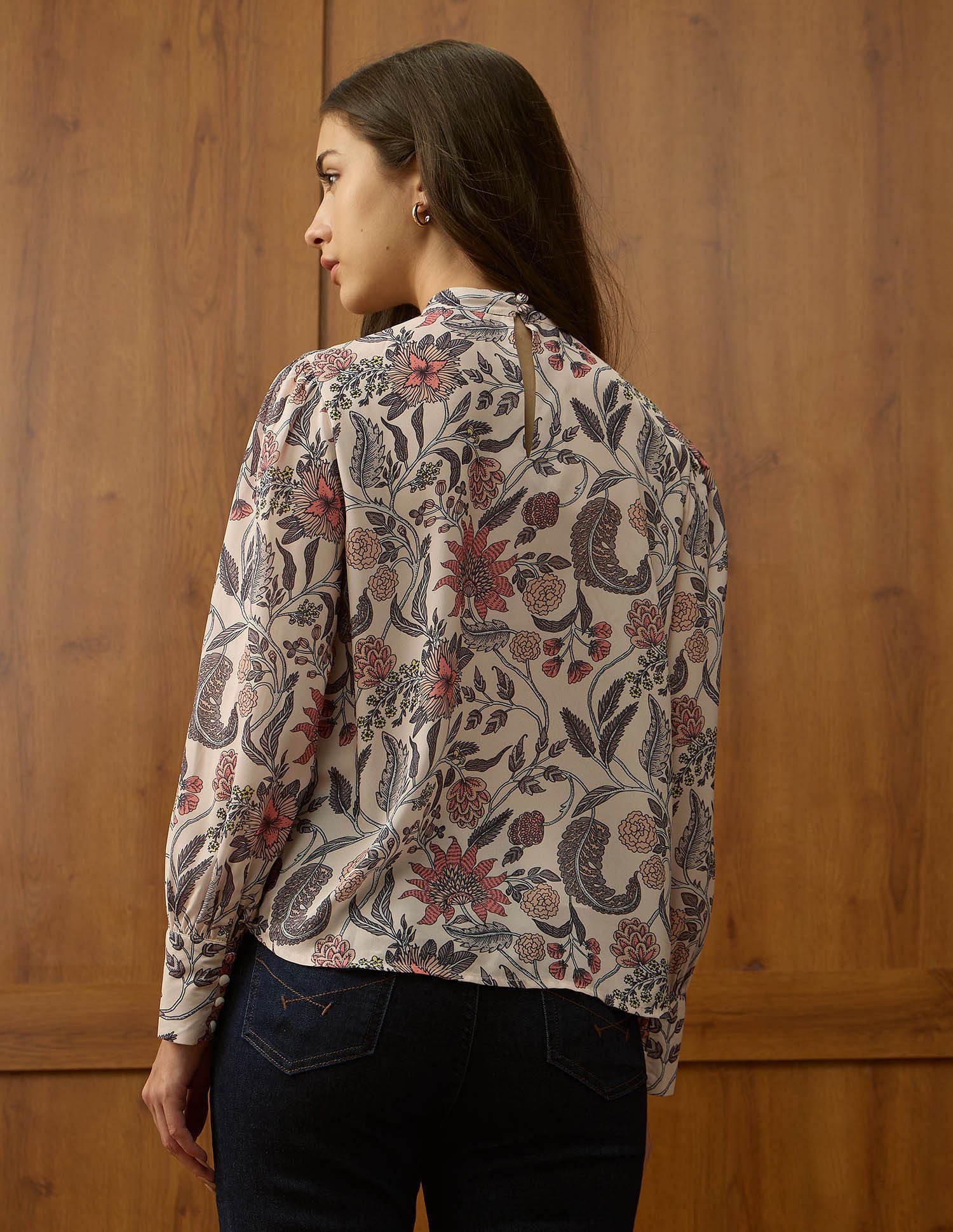 High Neck Floral Printed Top - Image 5