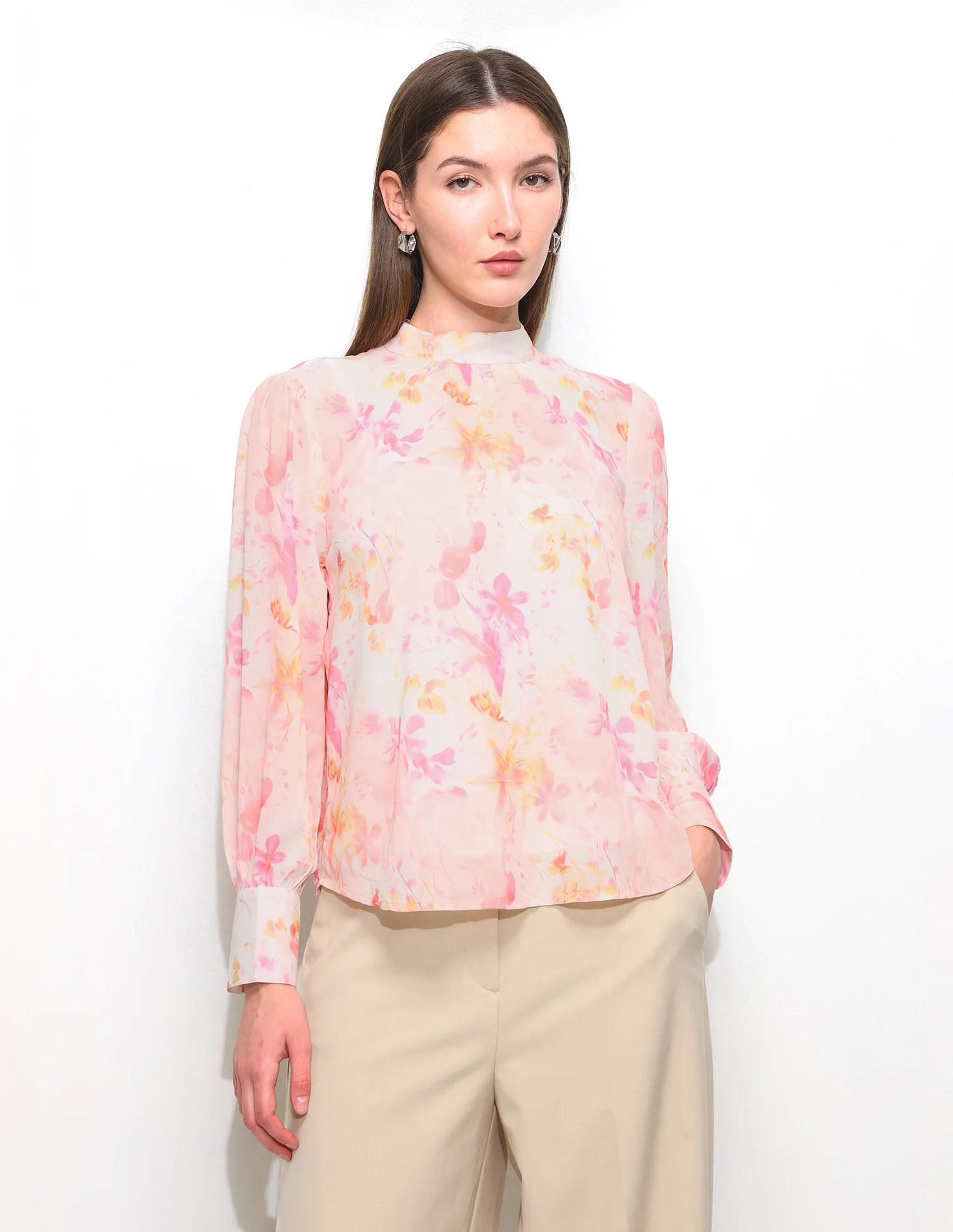 High Neck Floral Printed Top - Image 6