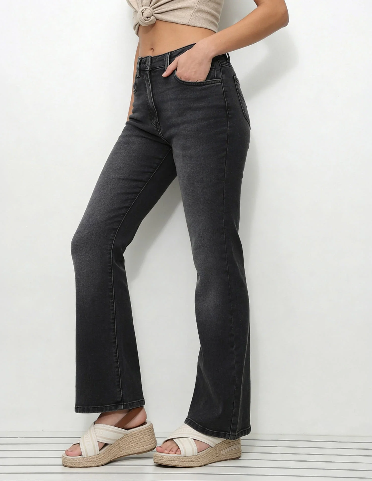 High Rise Bootcut Jeans - Image 4