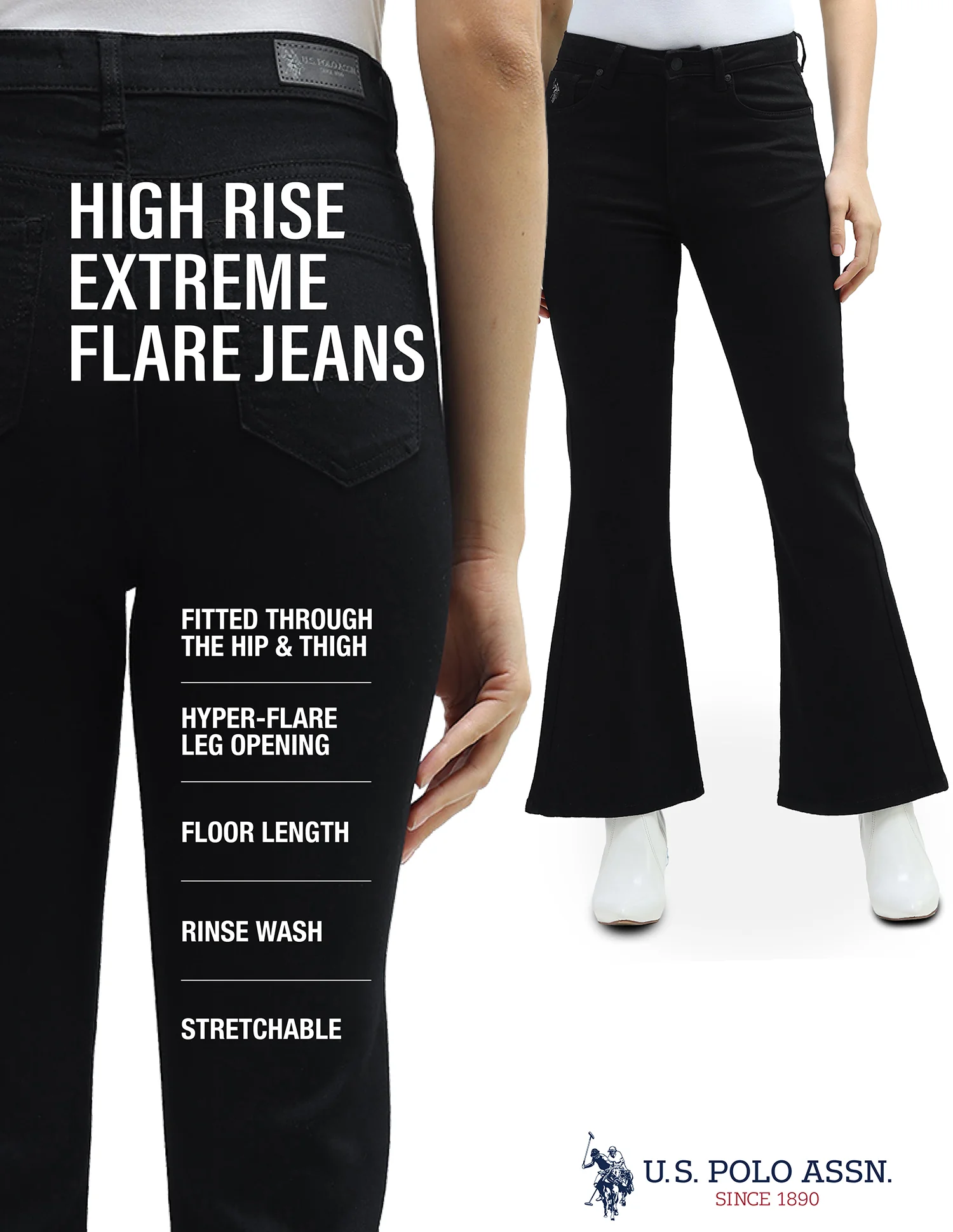 High Rise Extreme Flare Fit Jeans - Image 9