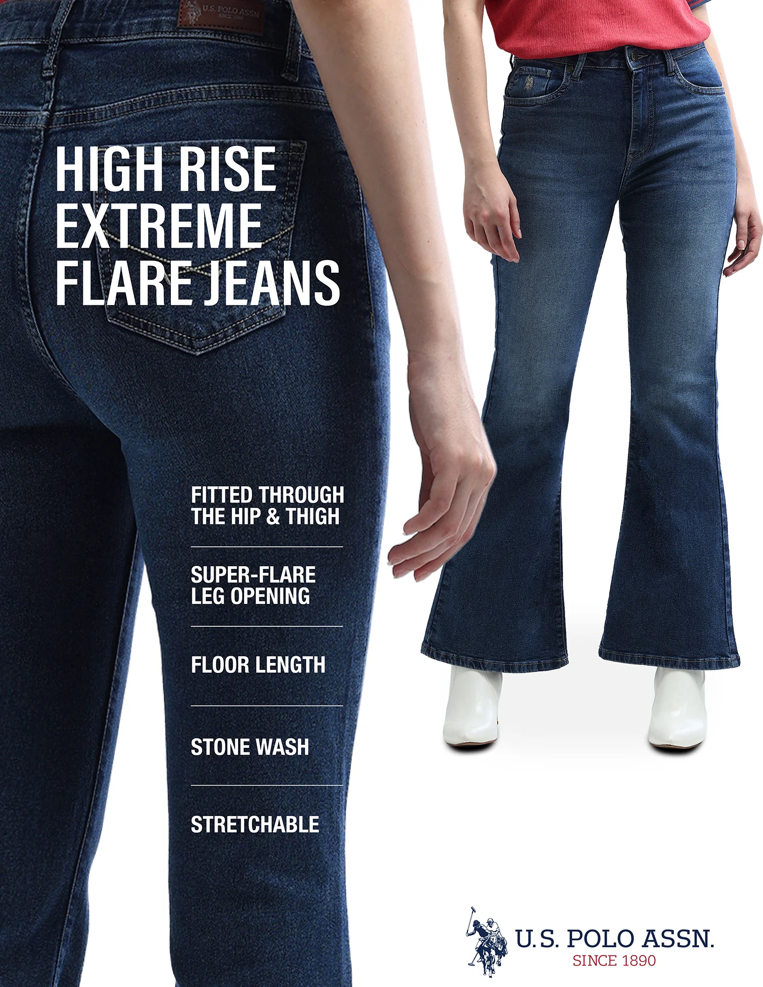 High Rise Extreme Flare Jeans - Image 9