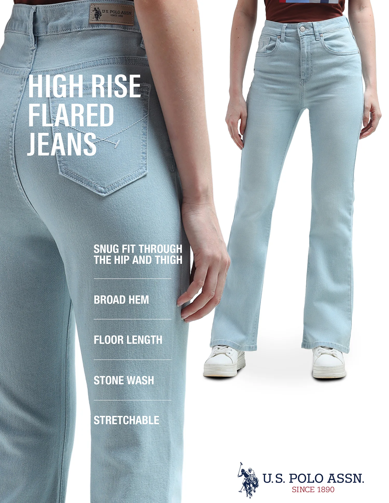 High Rise Flare Fit Jeans - Image 10