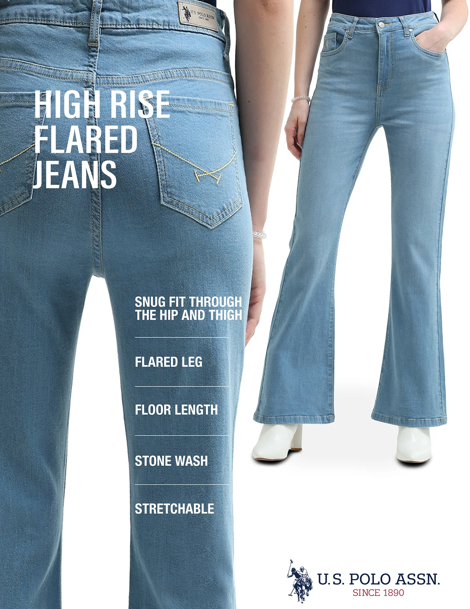 High Rise Flare Fit Jeans - Image 9