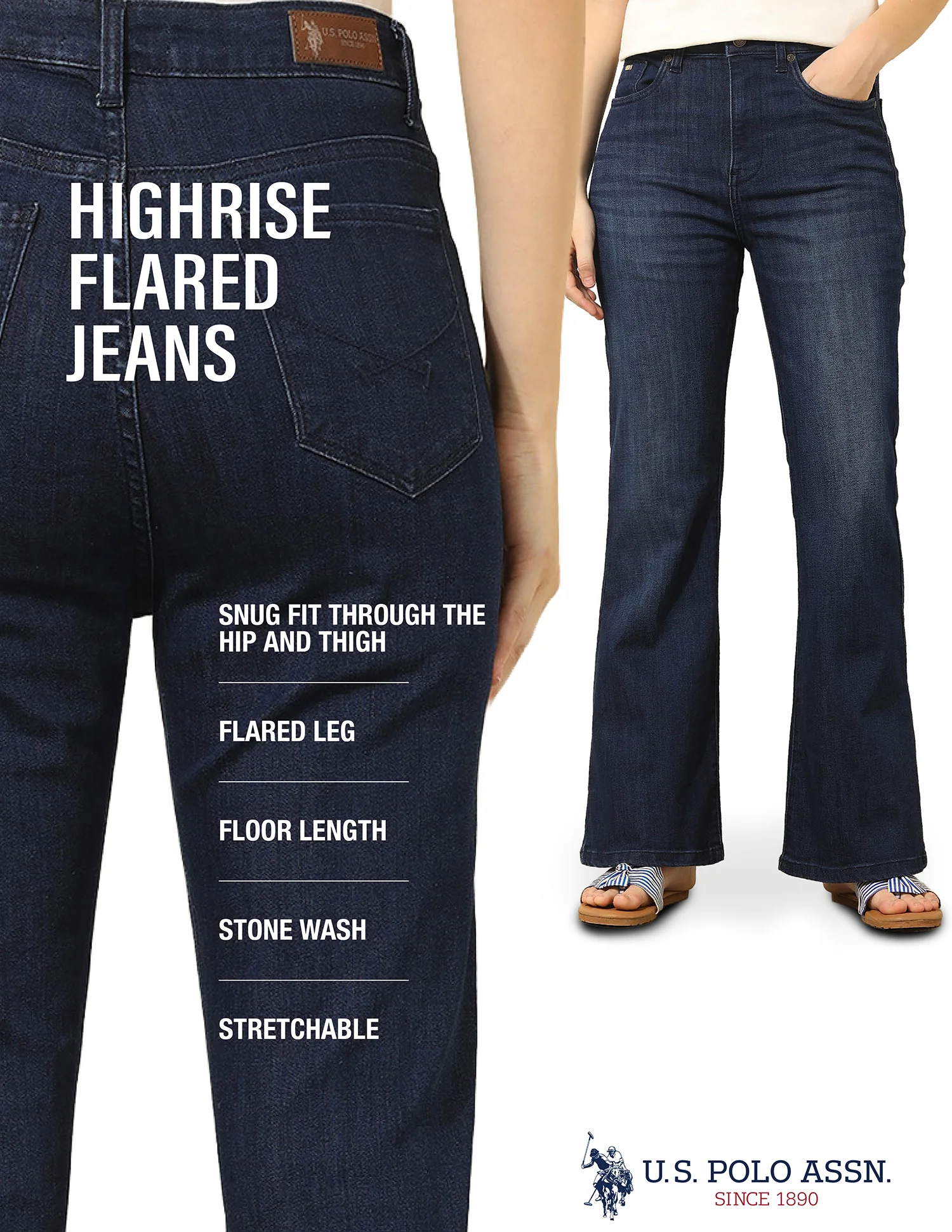 High Rise Flared Fit Jeans - Image 9