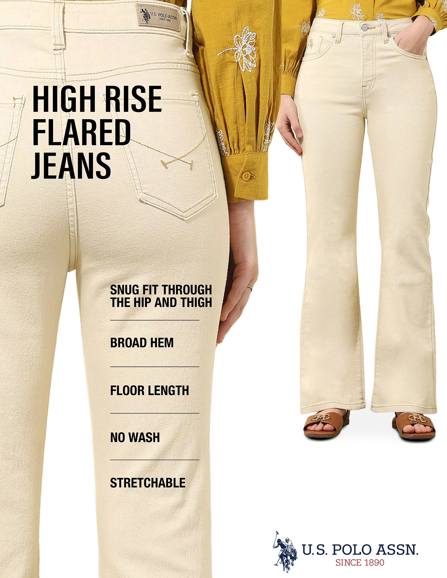 High Rise Flared Fit Jeans - Image 9
