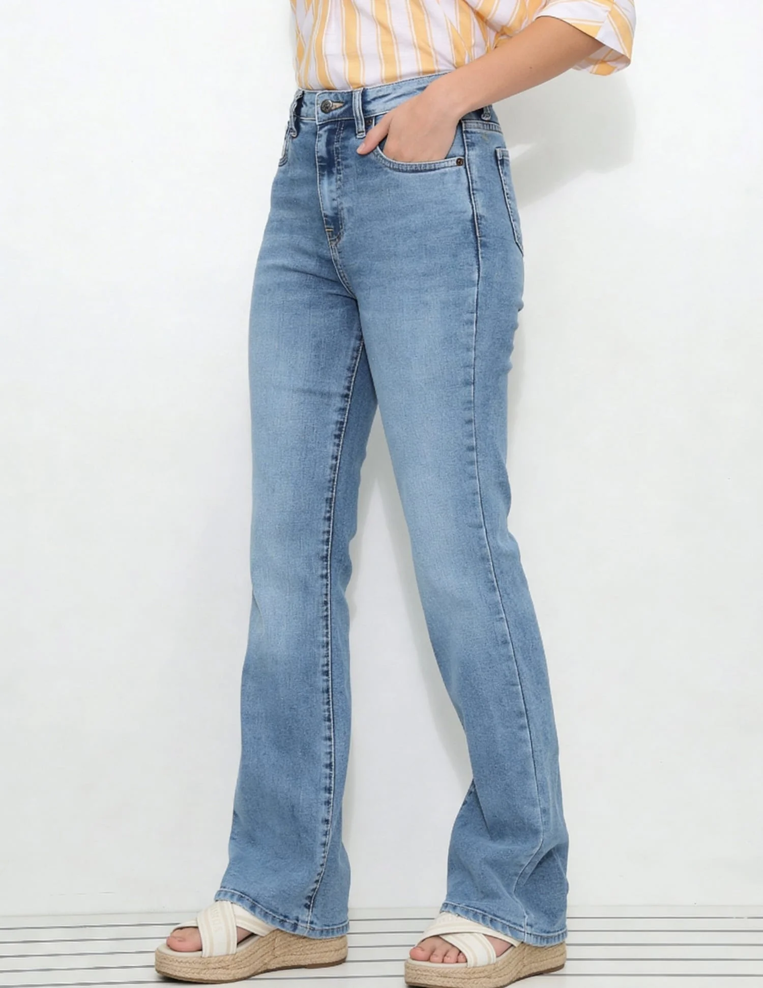High Rise Skinny Bootcut Jeans - Image 4