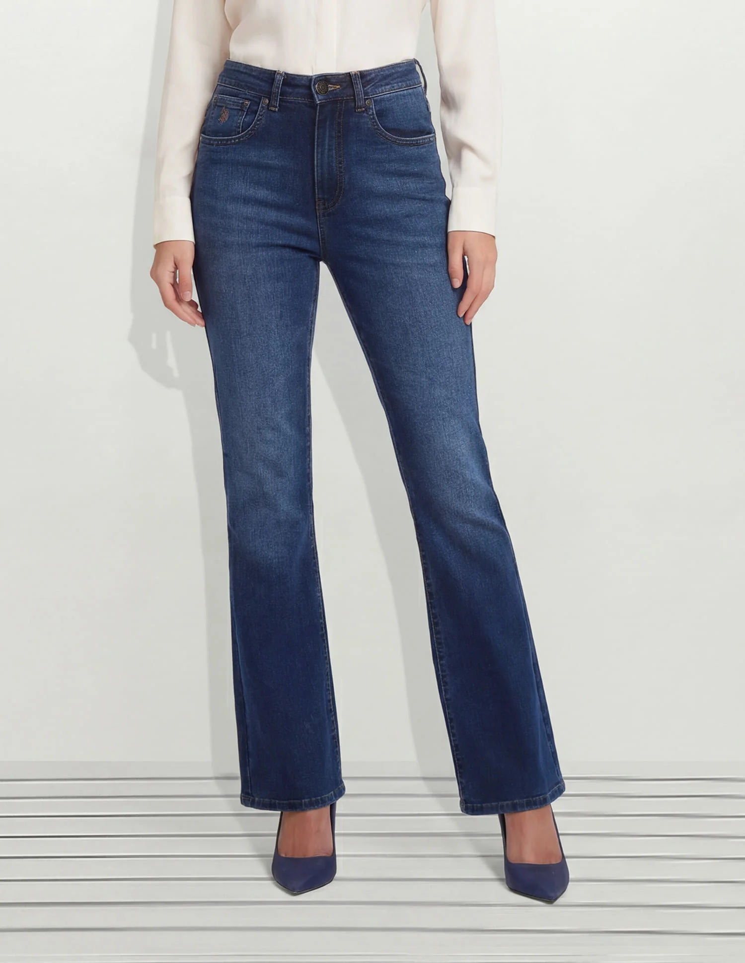 High Rise Skinny Bootcut Jeans - Image 5