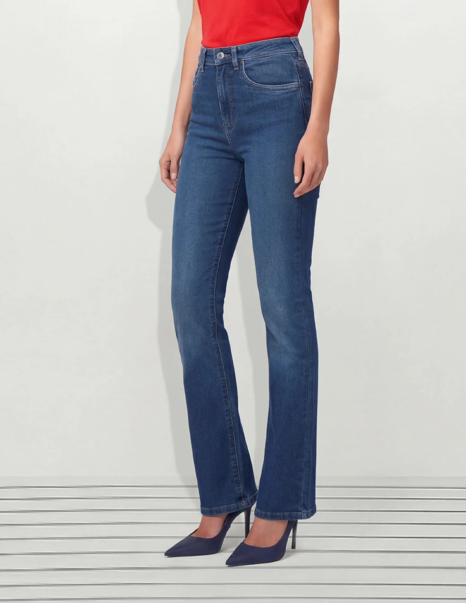 High Rise Skinny Bootcut Jeans - Image 3