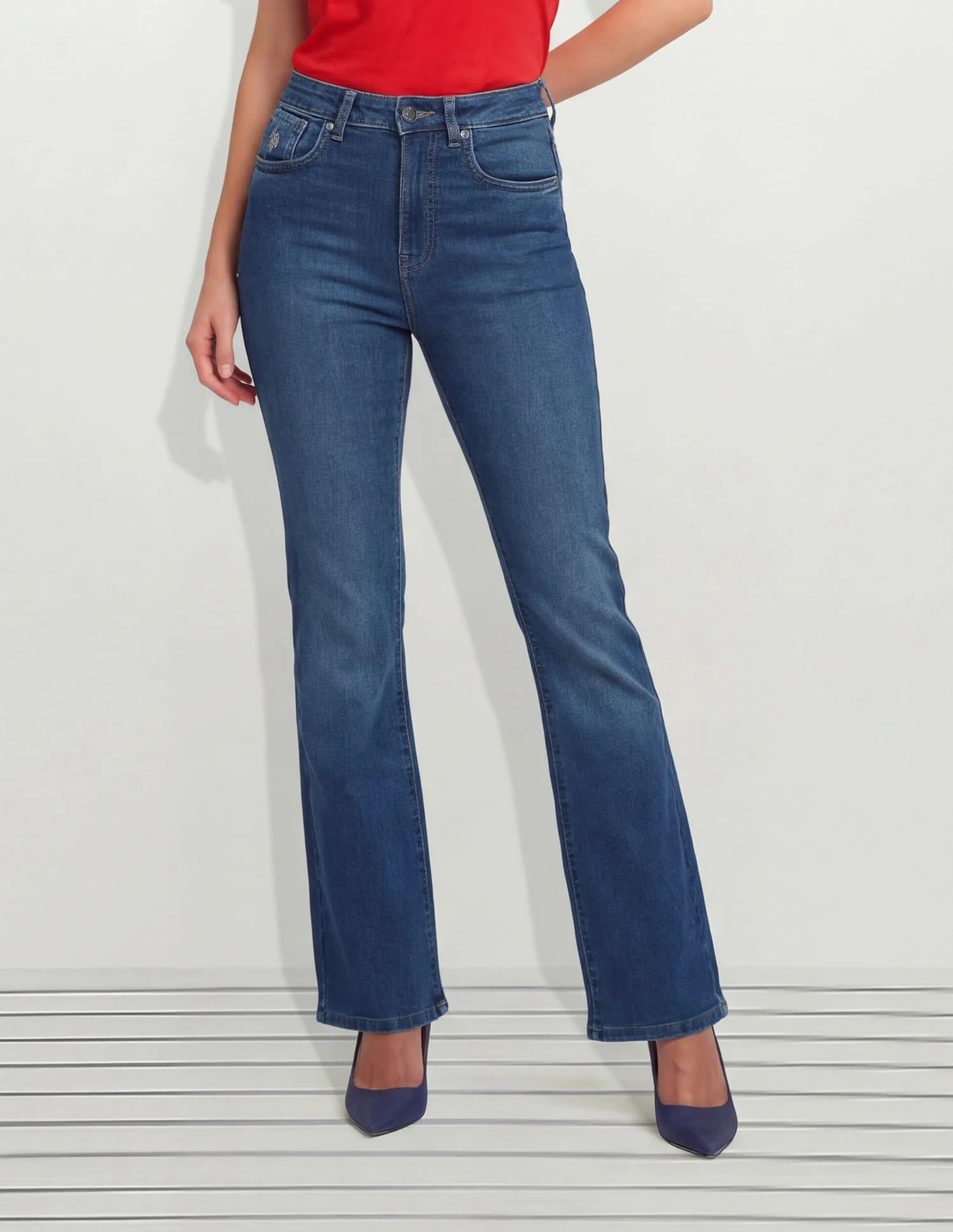 High Rise Skinny Bootcut Jeans - Image 5