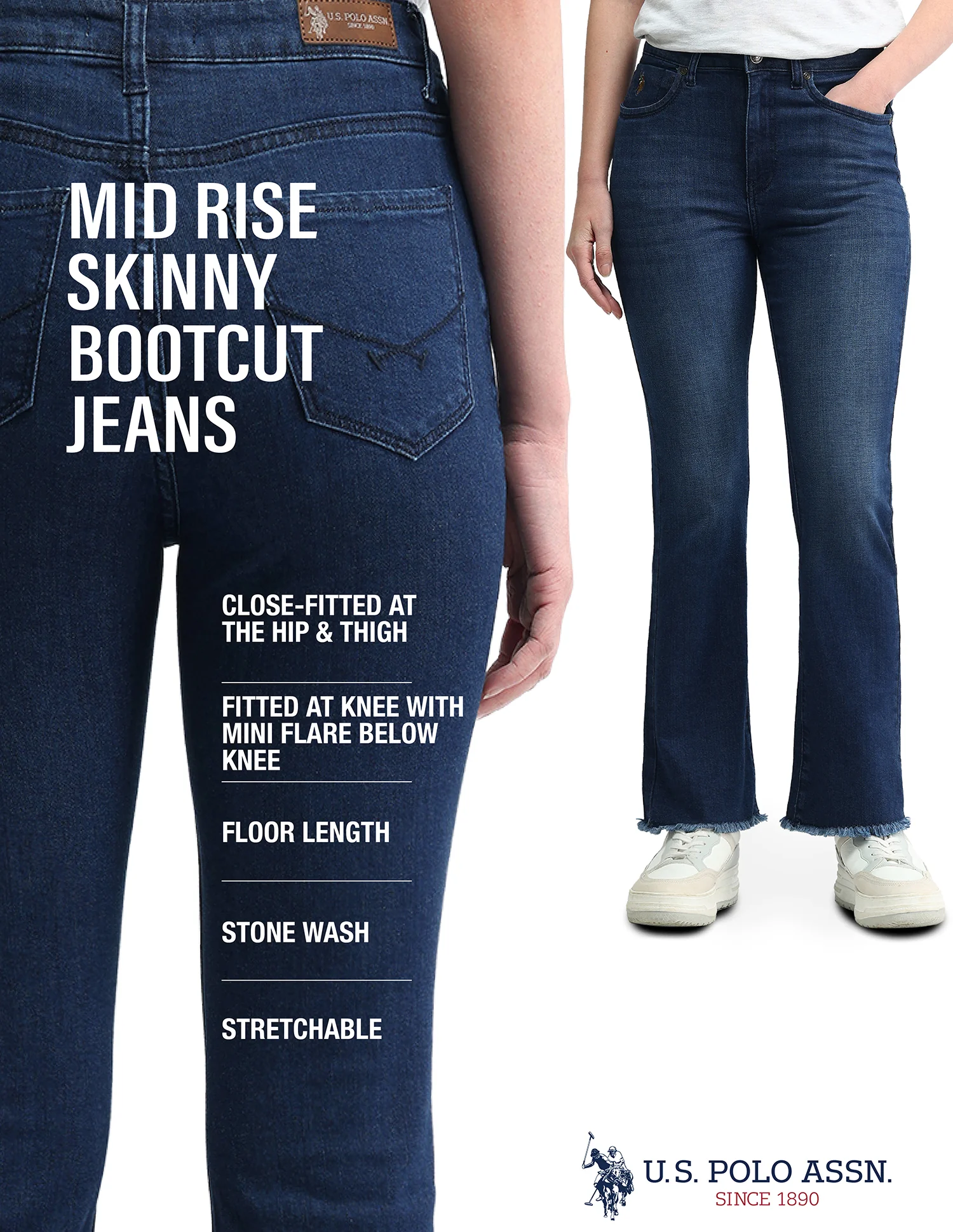 High Rise Skinny Bootcut Jeans - Image 9