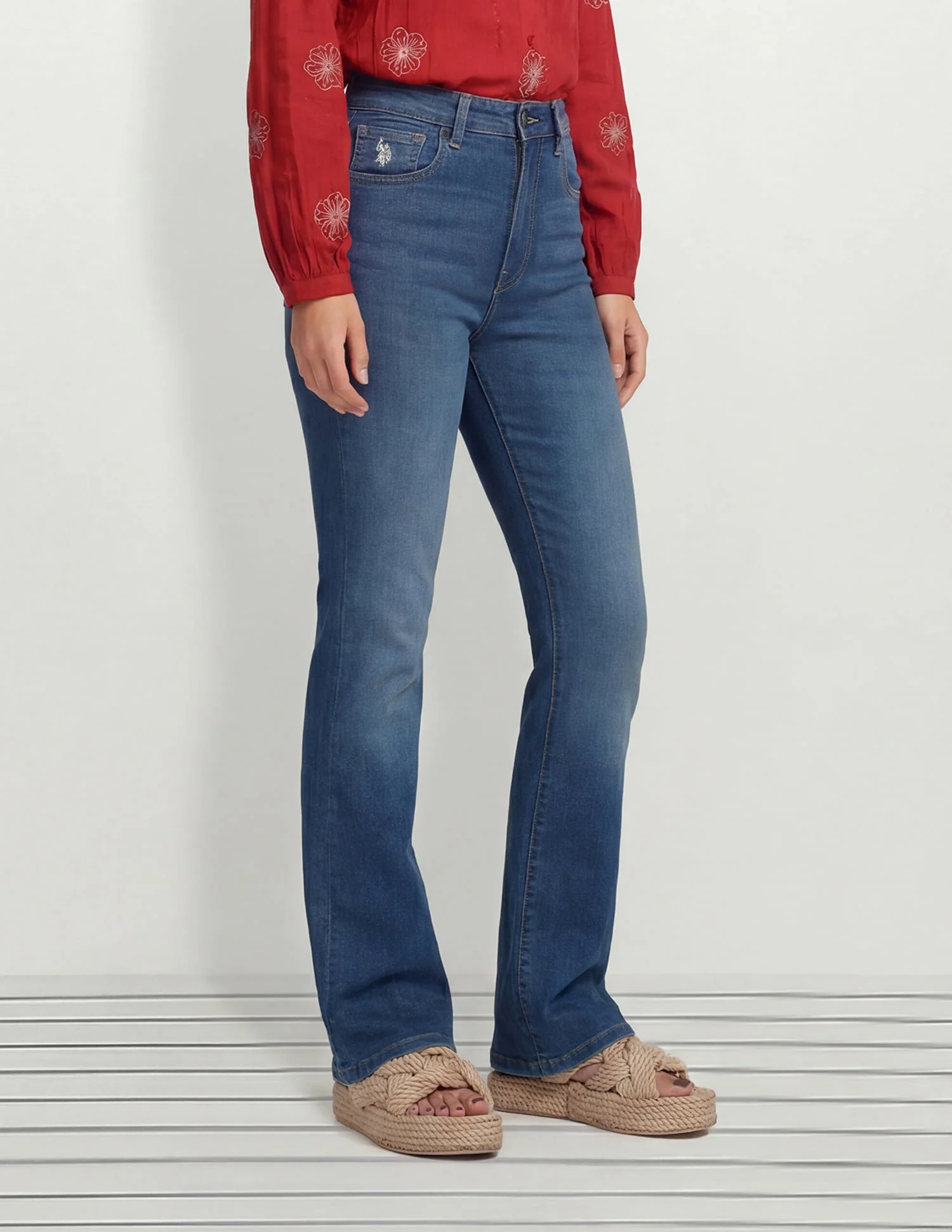 High Rise Skinny Bootcut Jeans - Image 3