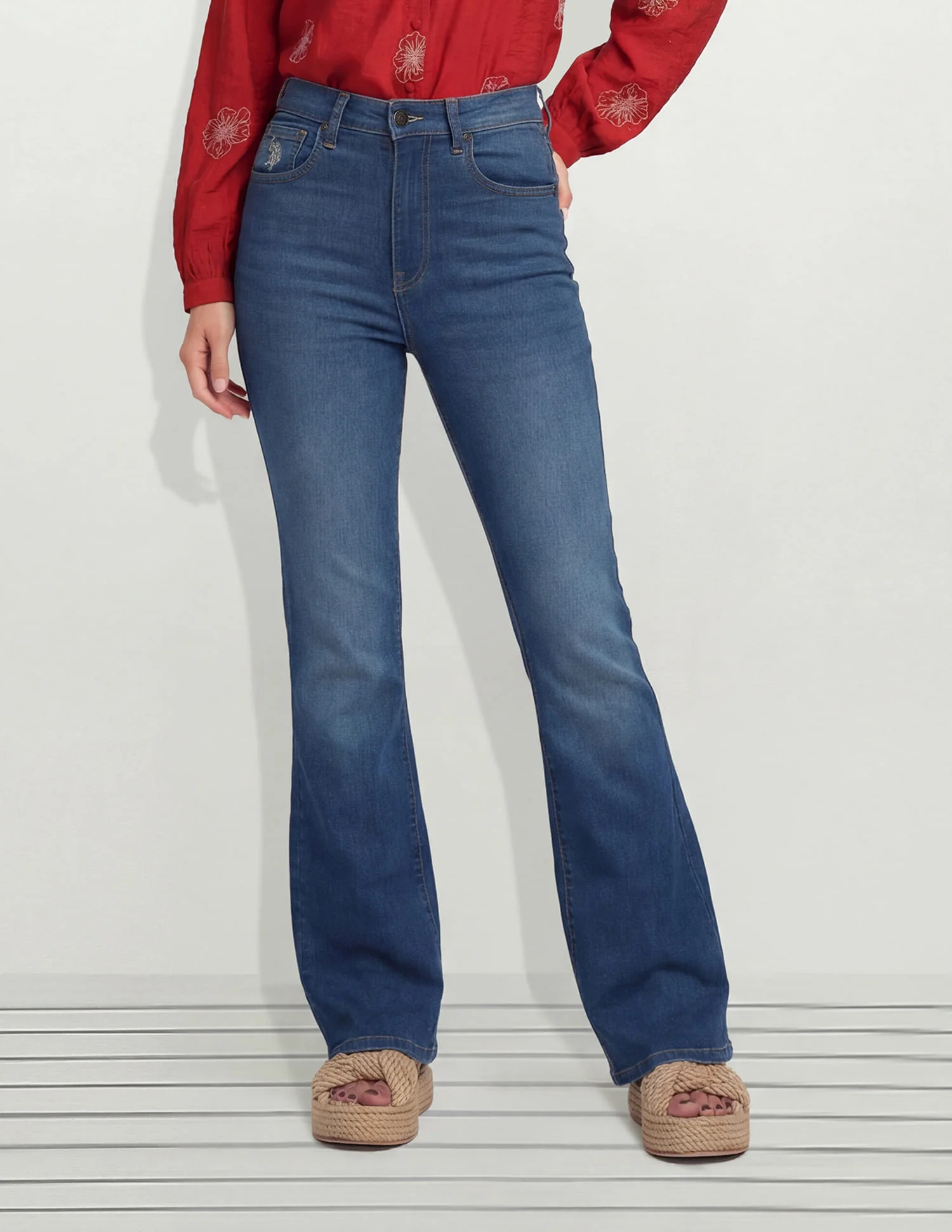 High Rise Skinny Bootcut Jeans - Image 5
