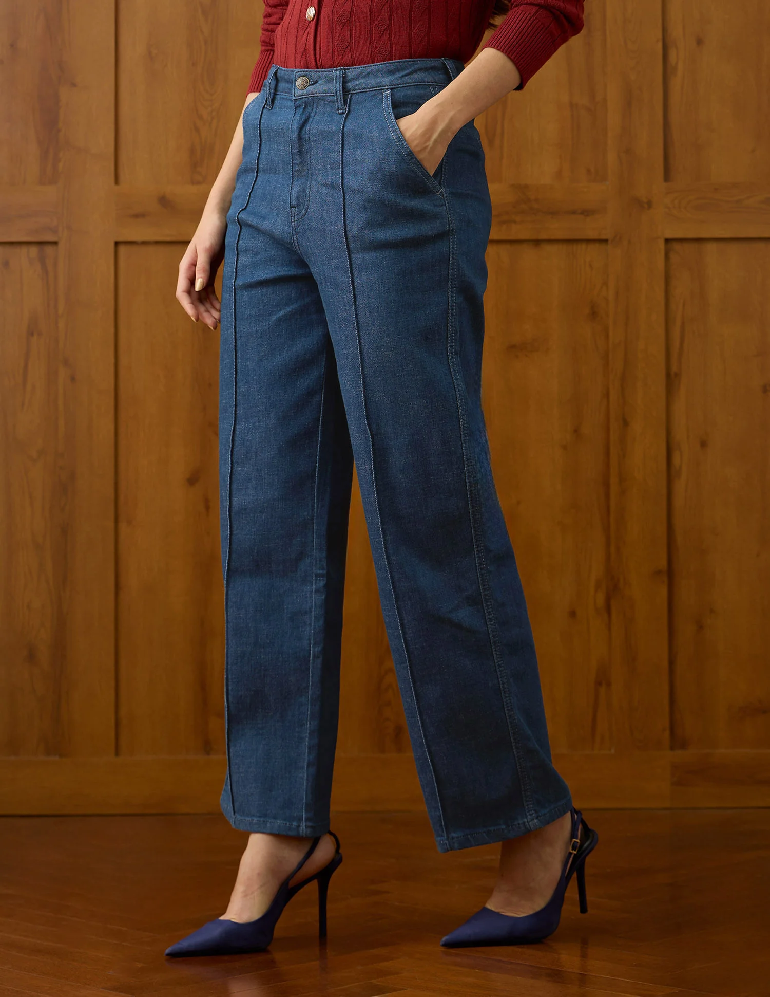 High Rise Straight Fit Jeans - Image 4