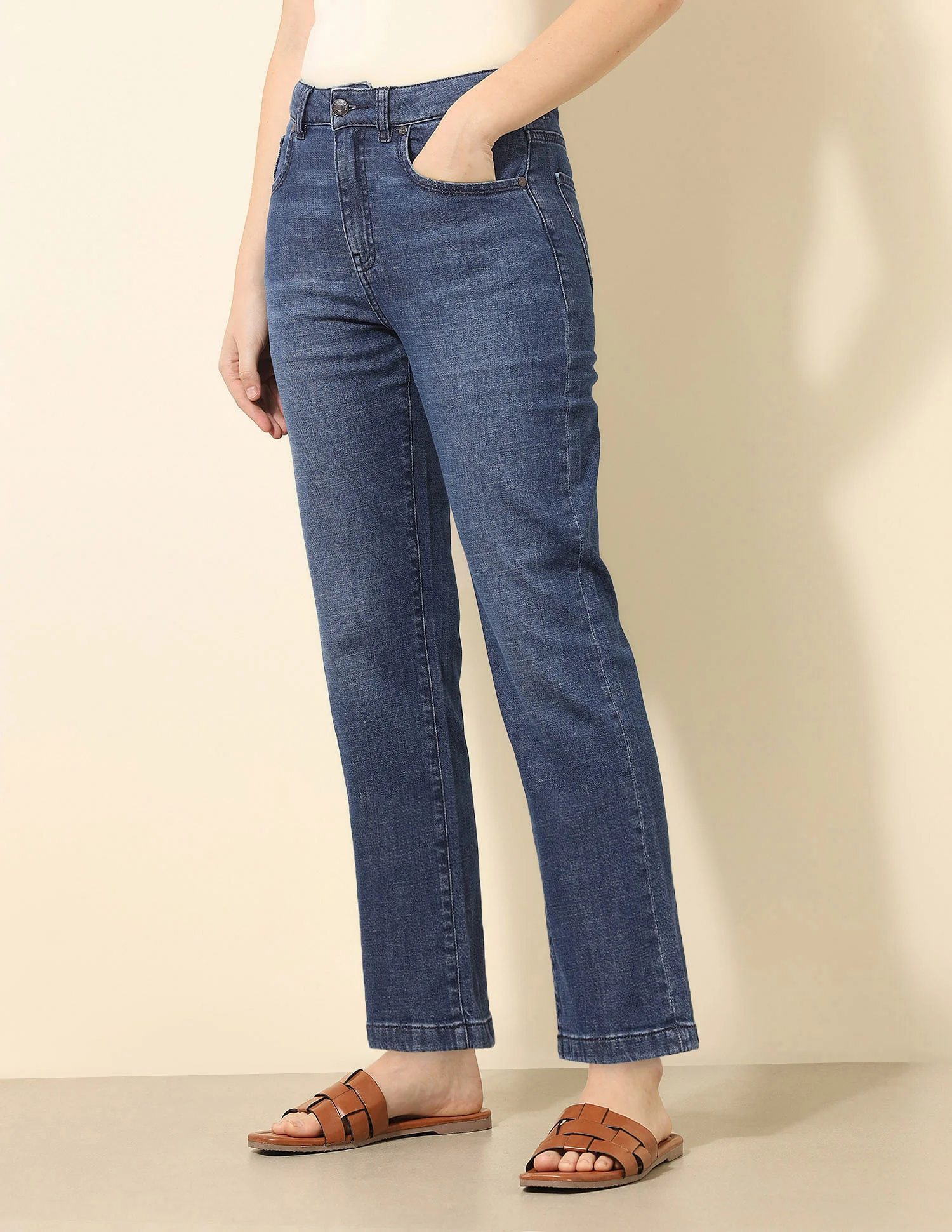 High Rise Straight Fit Jeans - Image 4