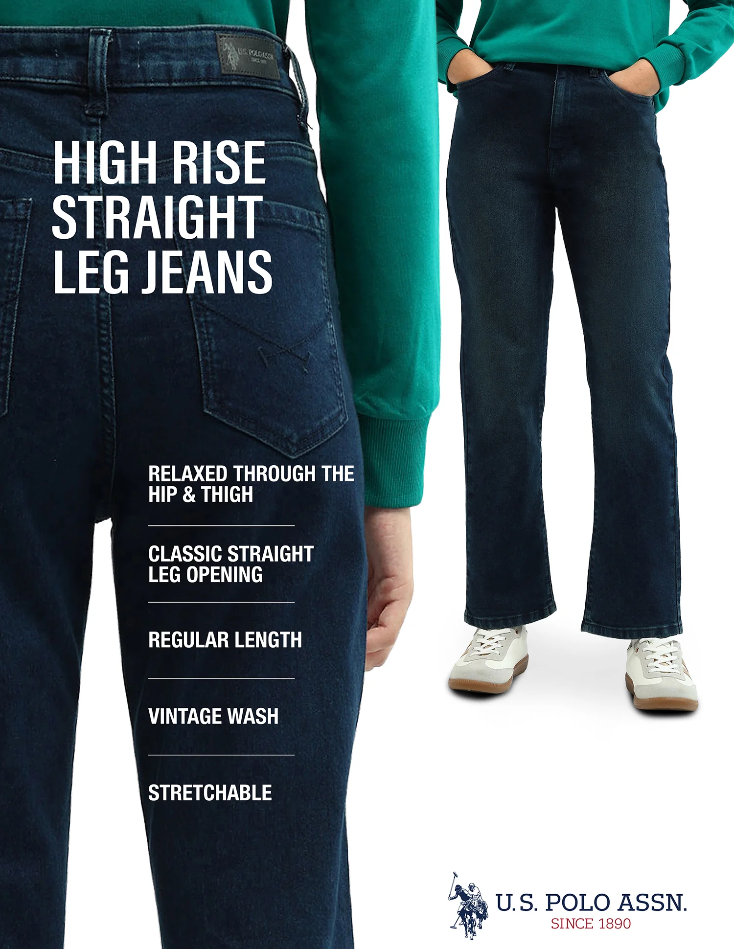High Rise Straight Fit Jeans - Image 9