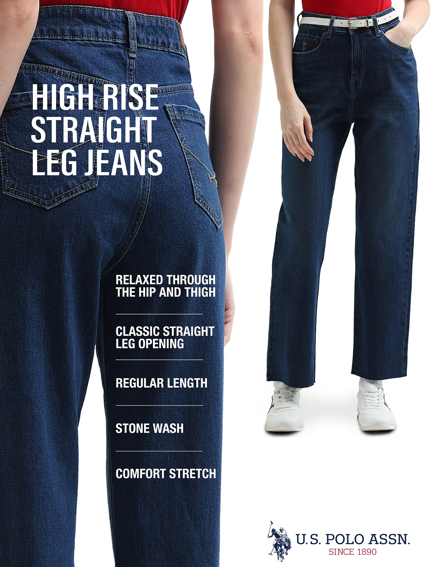 High Rise Straight Fit Jeans - Image 9