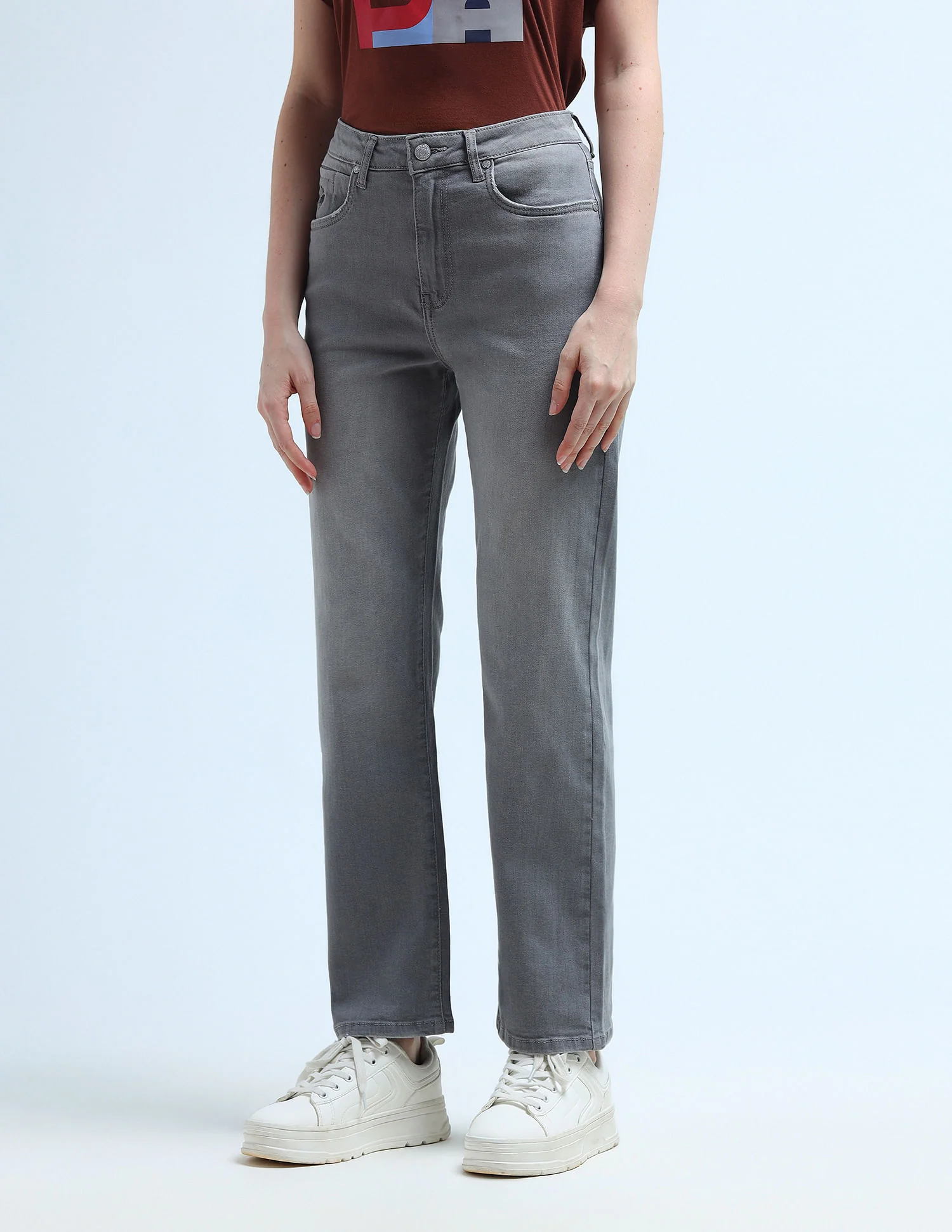 High Rise Straight Fit Jeans - Image 4