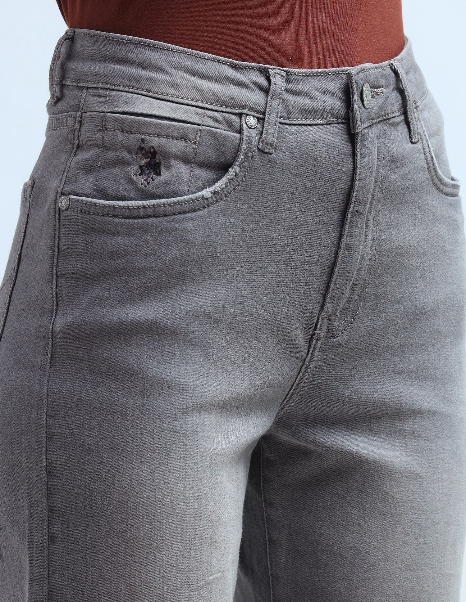 High Rise Straight Fit Jeans - Image 7