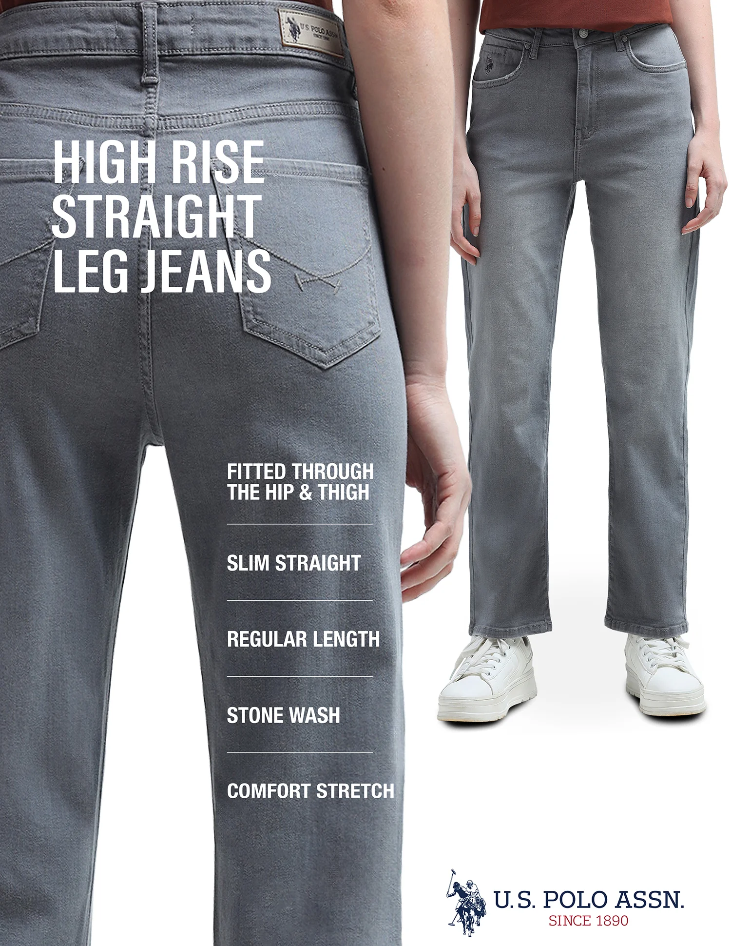 High Rise Straight Fit Jeans - Image 9
