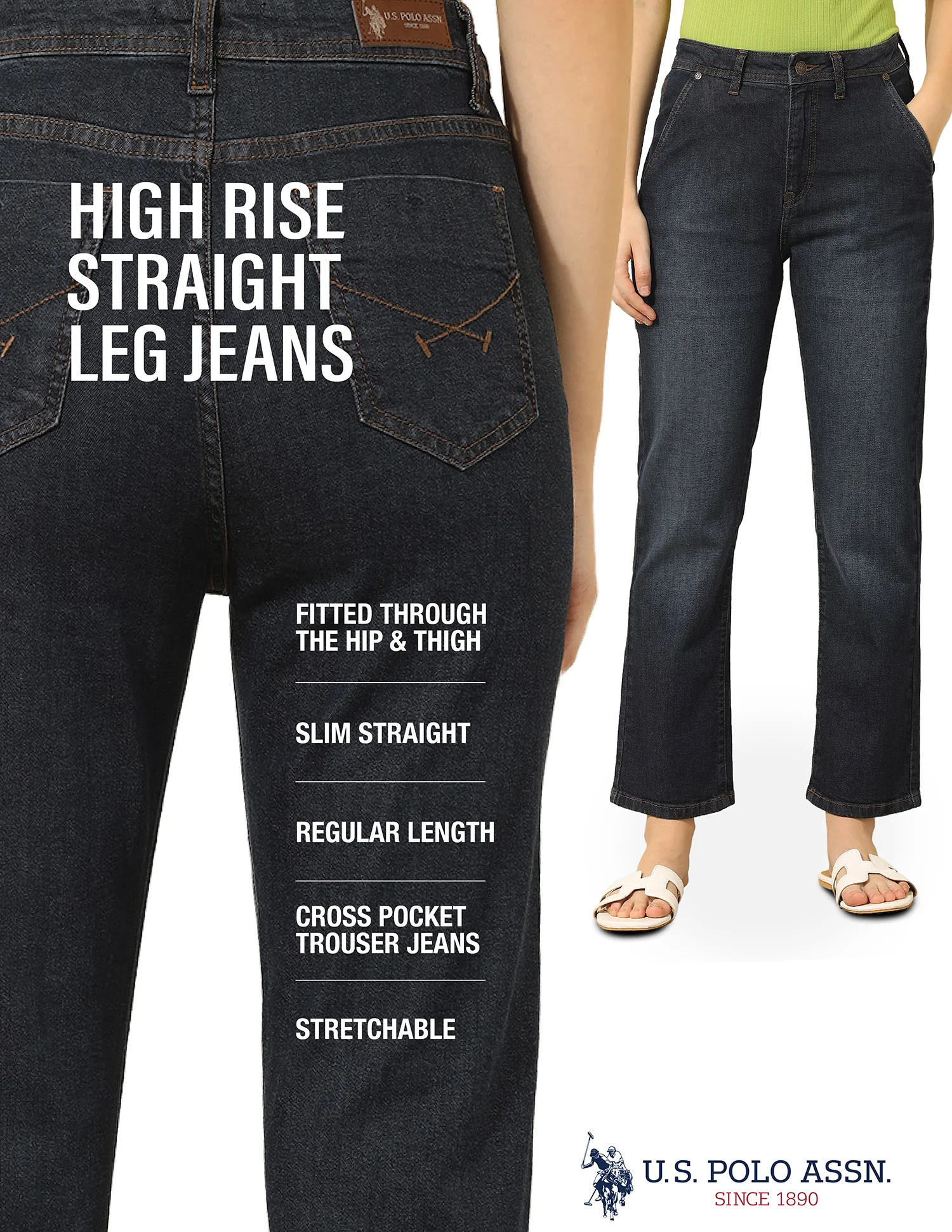 High Rise Straight Fit Jeans - Image 9