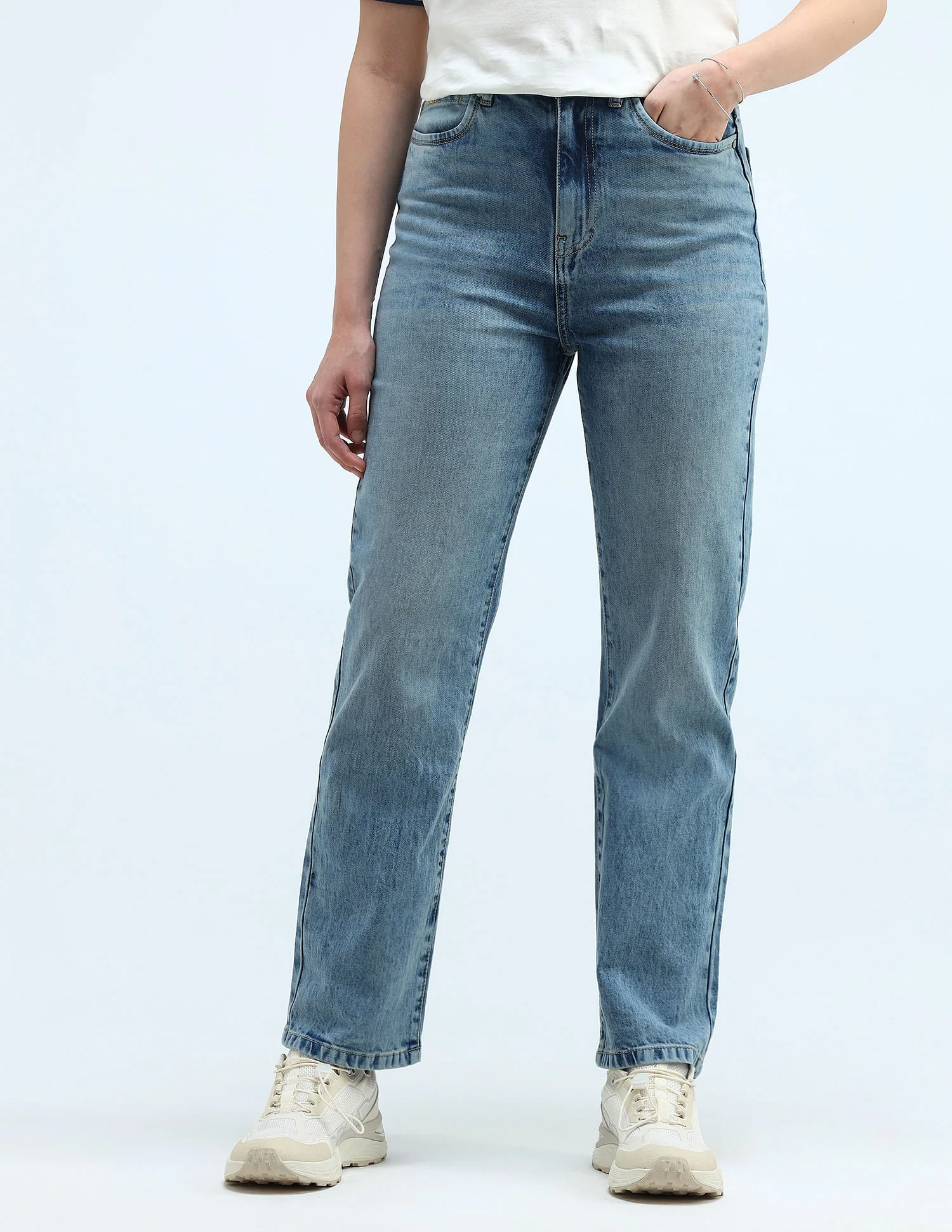 High Rise Straight Fit Jeans - Image 6