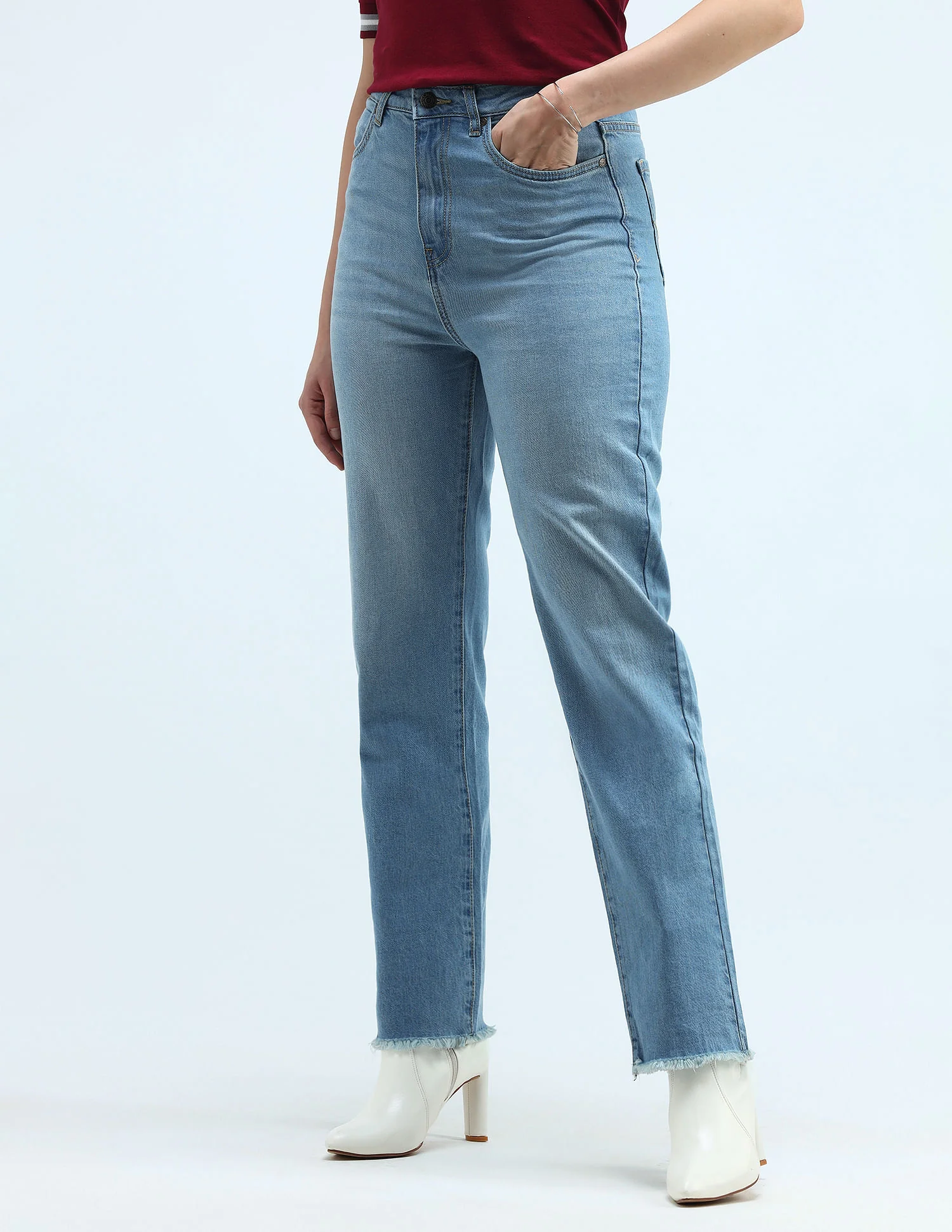 High Rise Straight Fit Jeans - Image 4