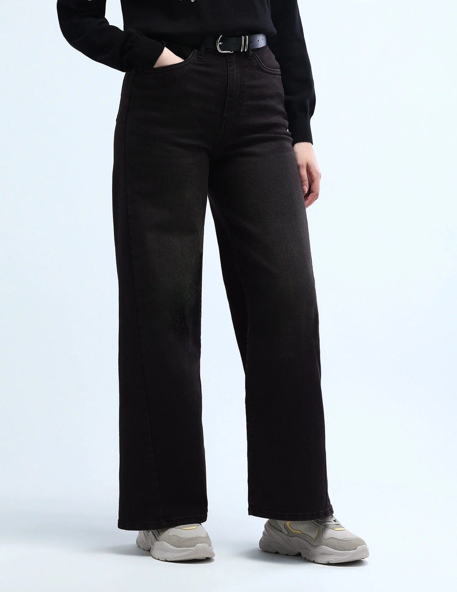 High Rise Stretchable Baggy Jeans - Image 2