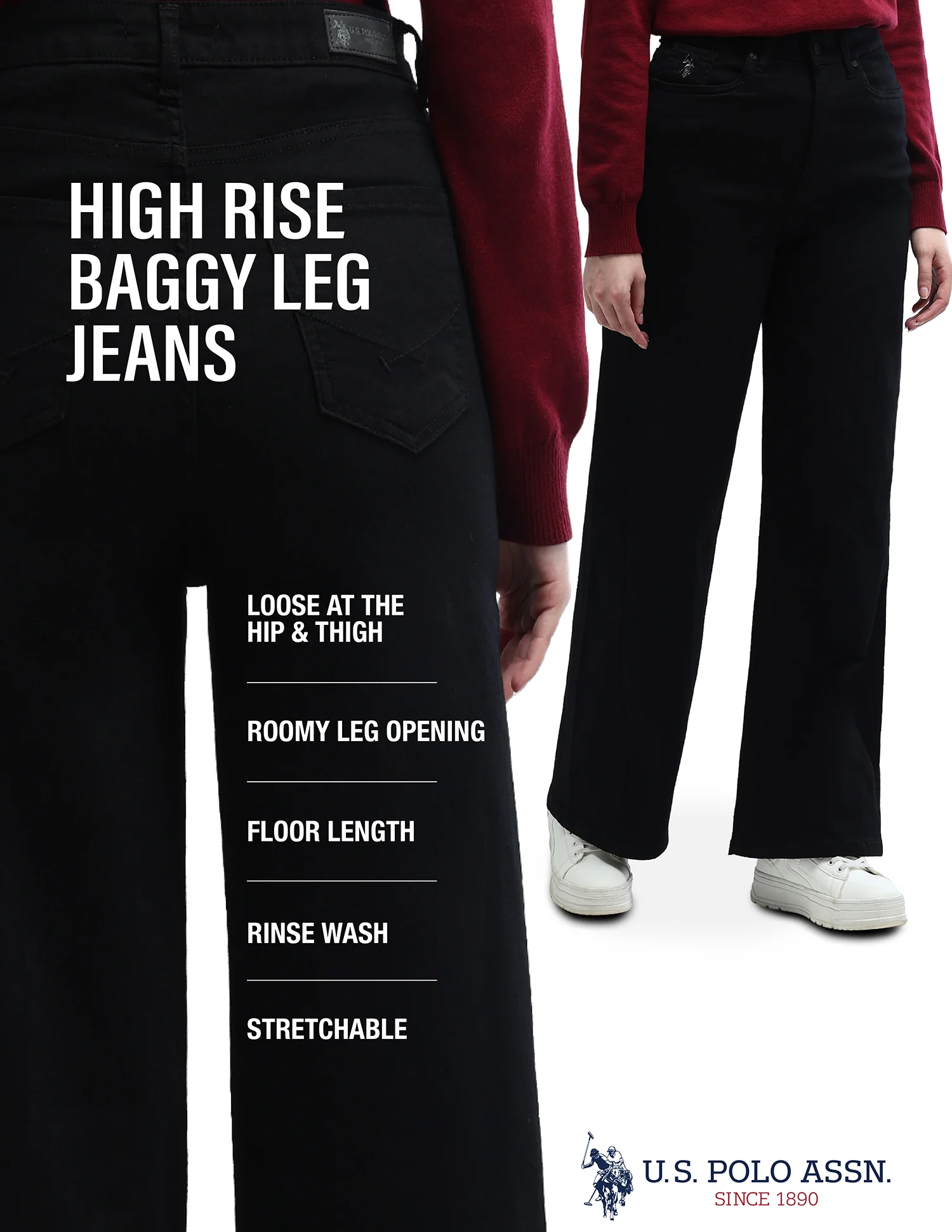 High Rise Stretchable Baggy Jeans - Image 10