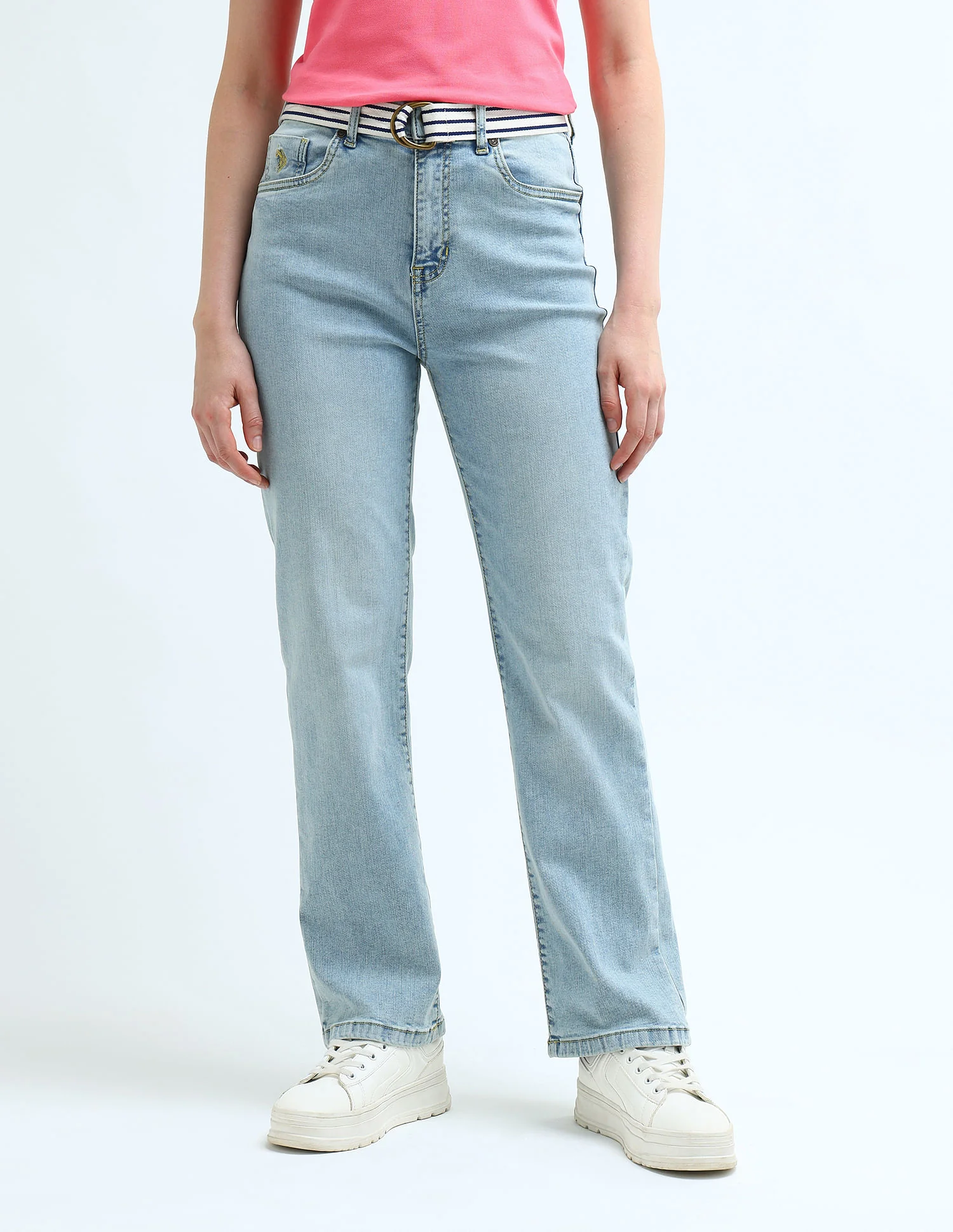 High Rise Tinted Straight Fit Jeans