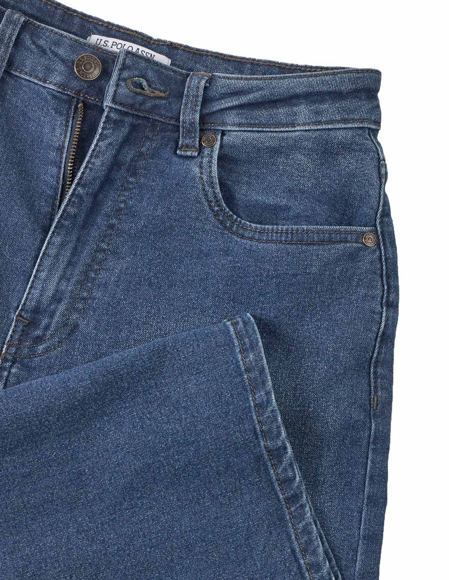 High Rise Wide Leg Cut & Sew Tinted Jeans - Image 2