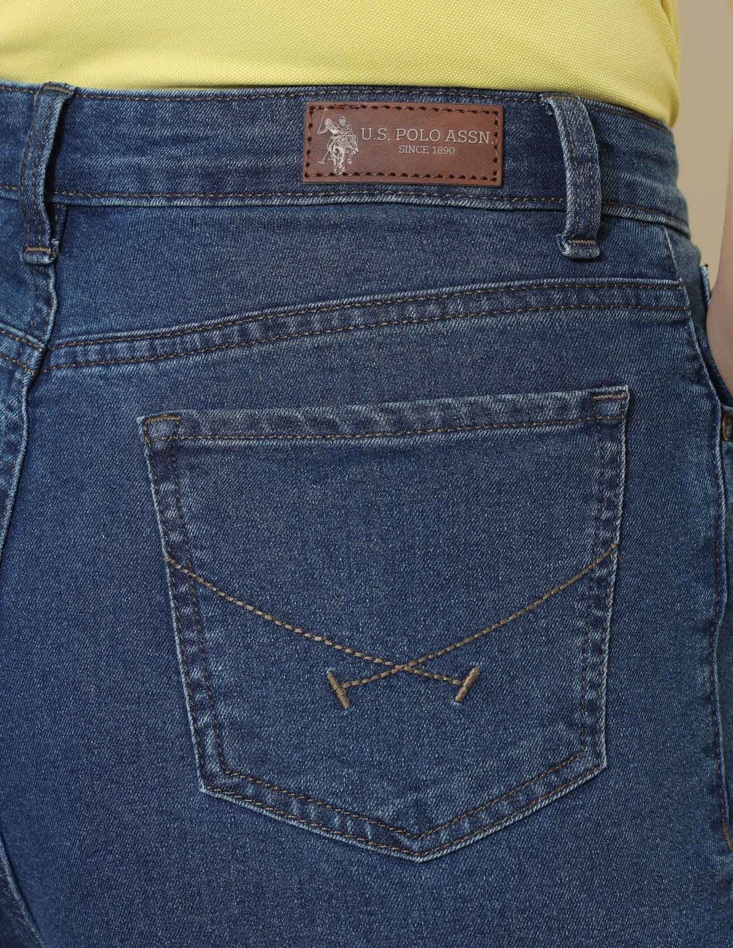 High Rise Wide Leg Cut & Sew Tinted Jeans - Image 8