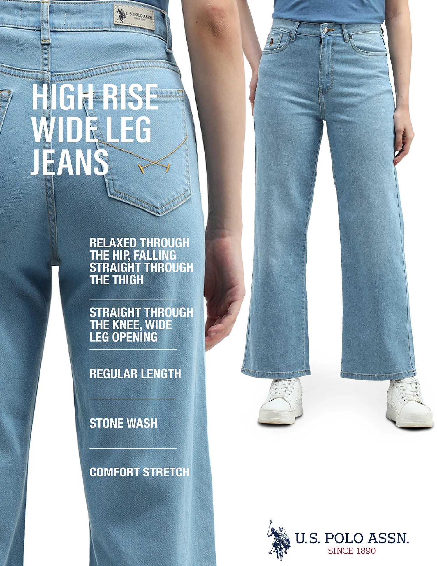 High Rise Wide Leg Jeans - Image 9