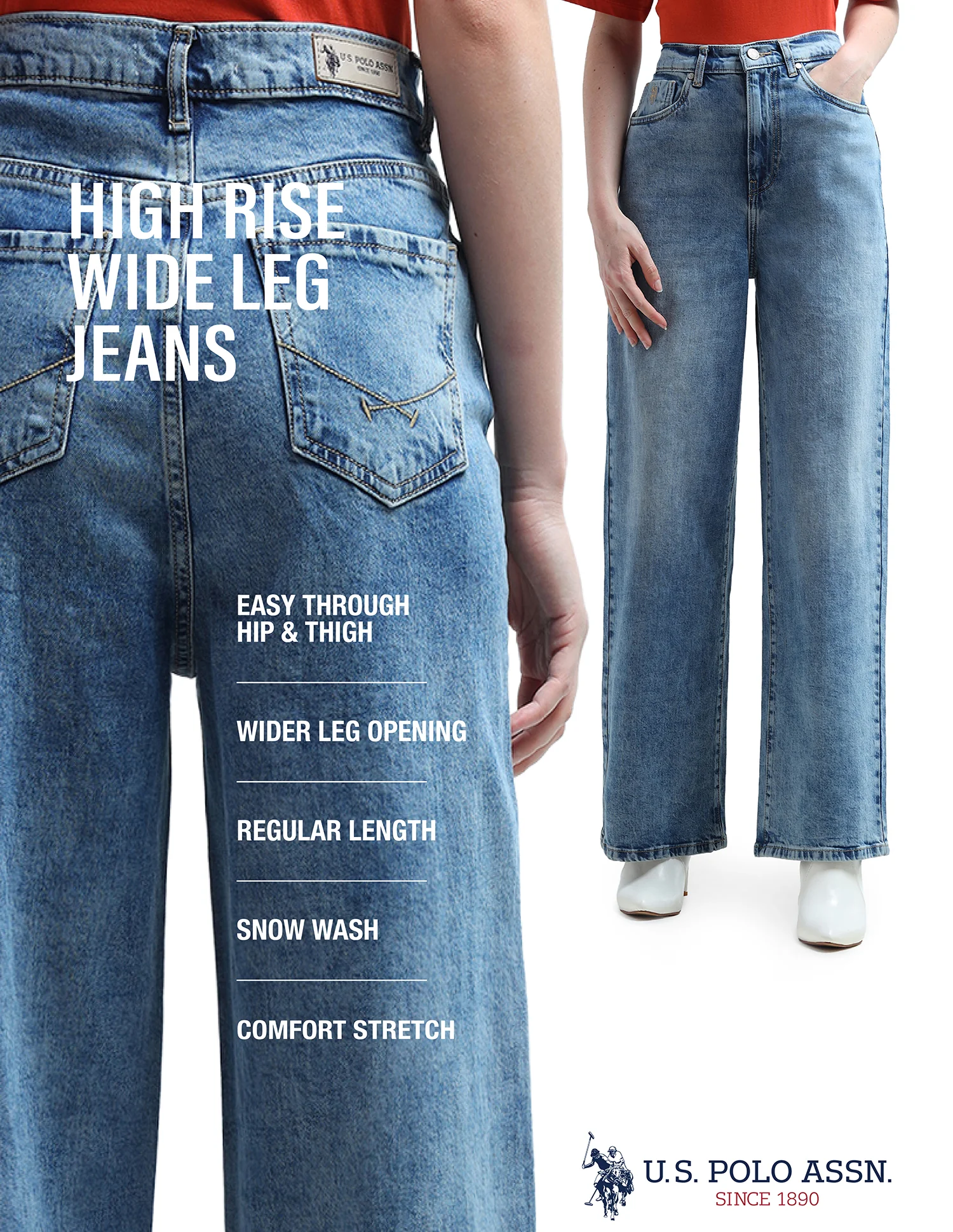 High Rise Wide Leg Jeans - Image 10